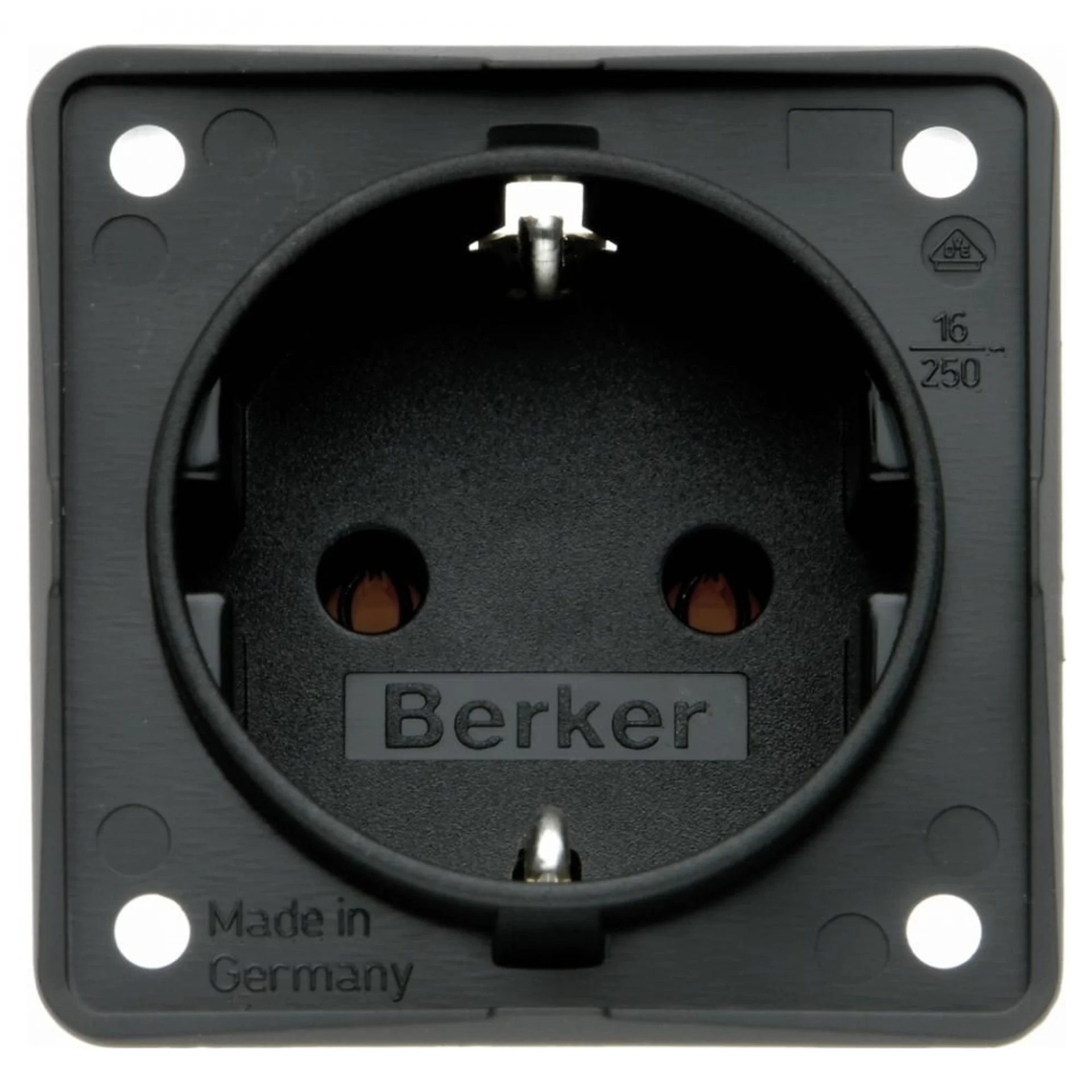 Prise encastrée Berker à contact de protection 250 V anthracite