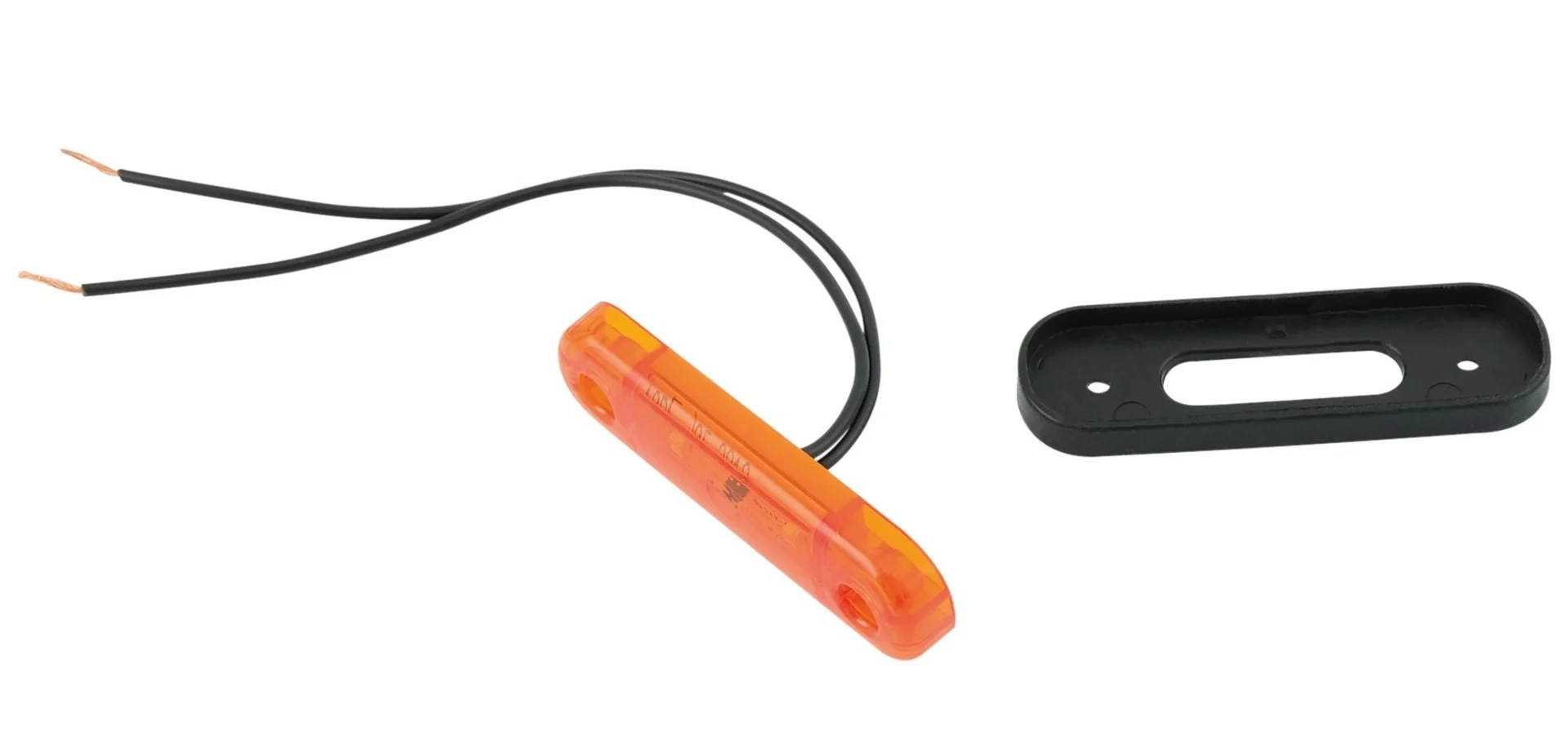 WAS - LED-Seitenmarkierleuchte 12/24V 83.8 x 24.2 x 10.4 mm, orange, IP68, mit Gummiunterlage WAS - LED-Seitenmarkierleuchte 12/24V 83.8 x 24.2 x 10.4 mm, orange, IP68, mit Gummiunterlage