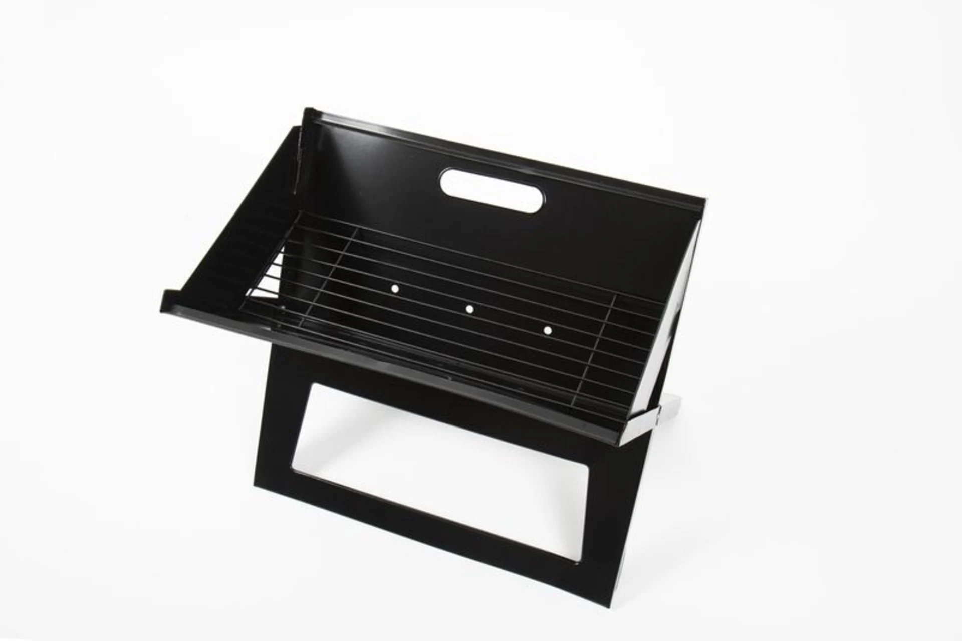 Faltbarer Camp Holzkohlegrill aus Stahl, 42x27 cm, schwarz