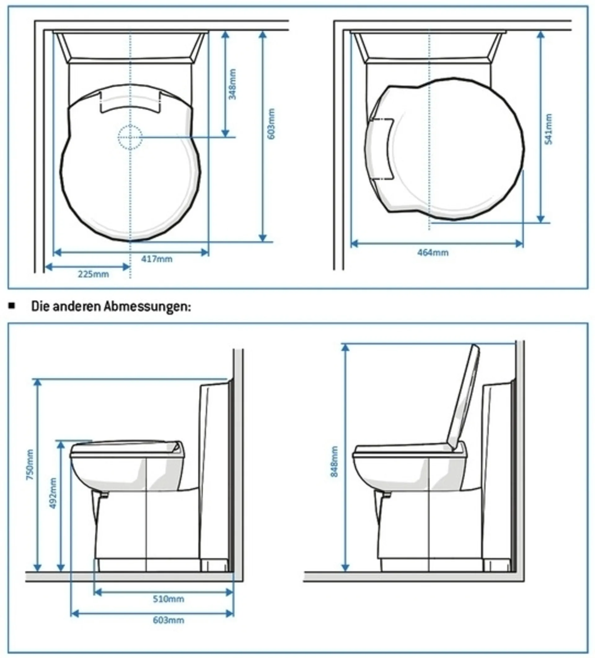 Toilettes à cassette C262-CWE électrique plastique w
