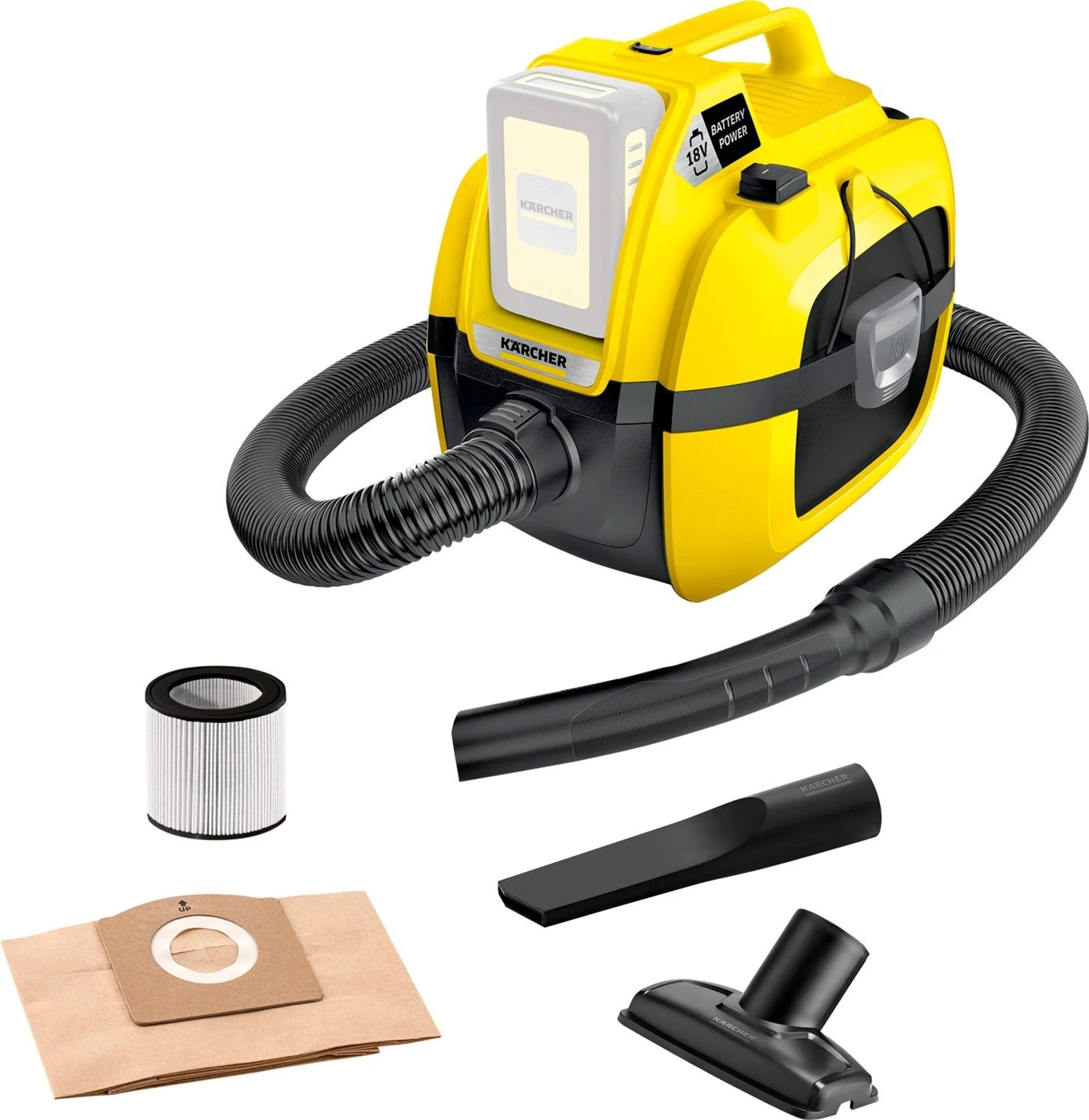 Kärcher WD 1 Compact Battery Aspirateur multi-usages à batterie (sans batterie) Kärcher WD 1 Compact Battery Aspirateur multi-usages à batterie (sans batterie)