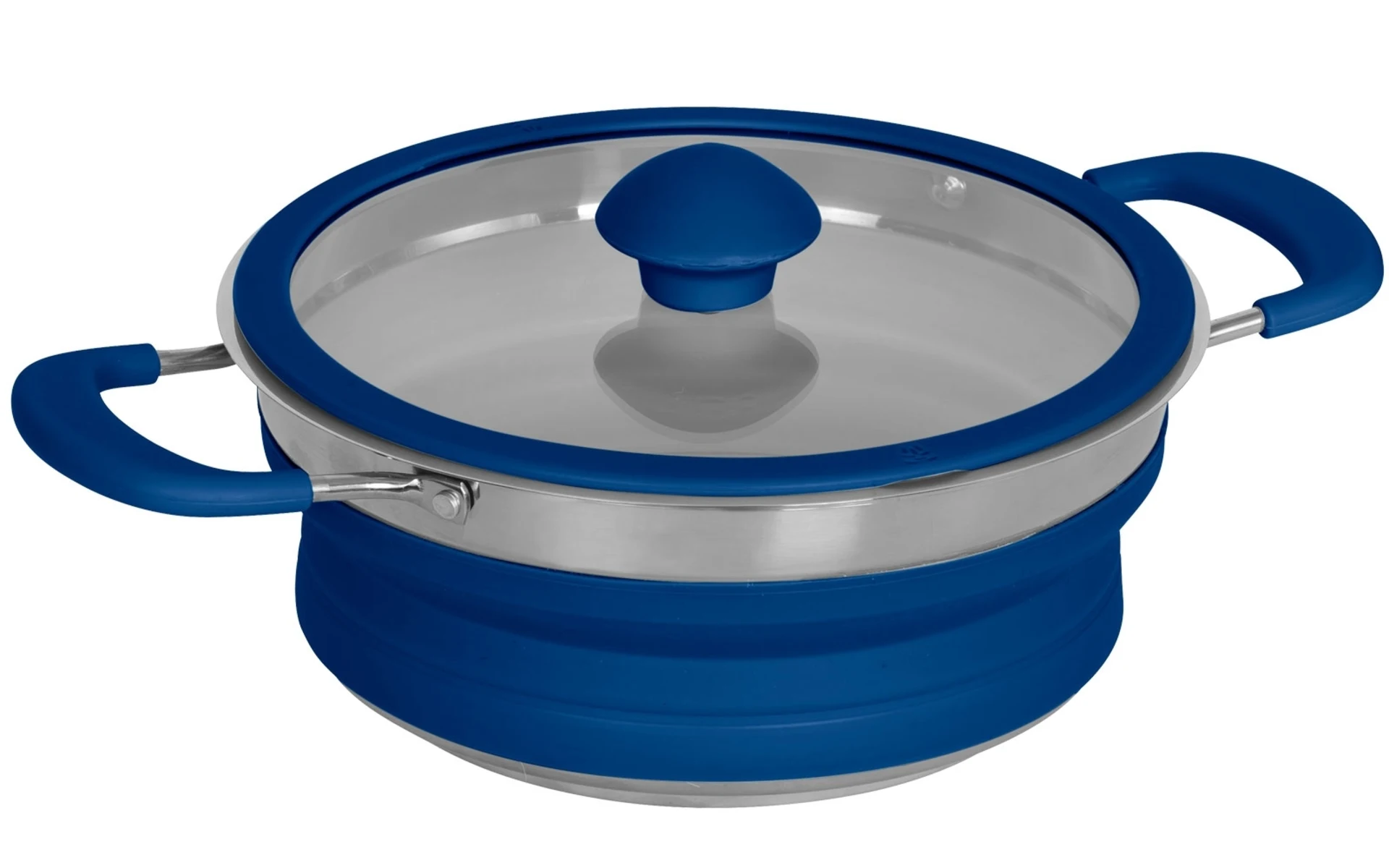 Berger Pot pliable avec couvercle 1,7 litre bleu / argent