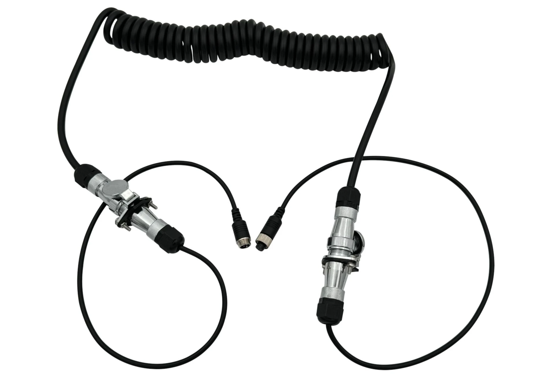 Kit de raccordement pour remorque (1 caméra), câble spiralé de 4,0 m pour systèmes de caméra de recul filaires Kit de raccordement pour remorque (1 caméra), câble spiralé de 4,0 m pour systèmes de caméra de recul filaires