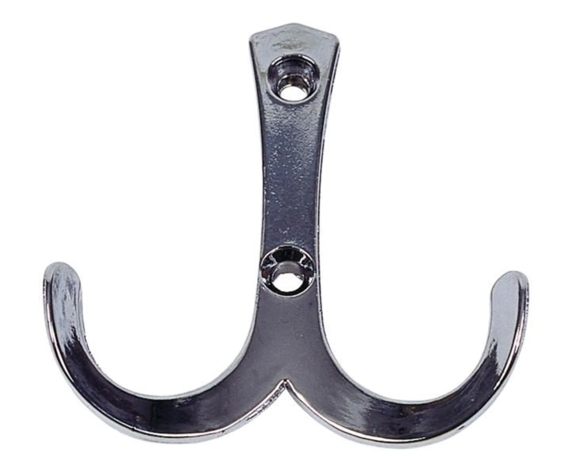 Doppelter Garderobenhaken aus Metall, verchromt