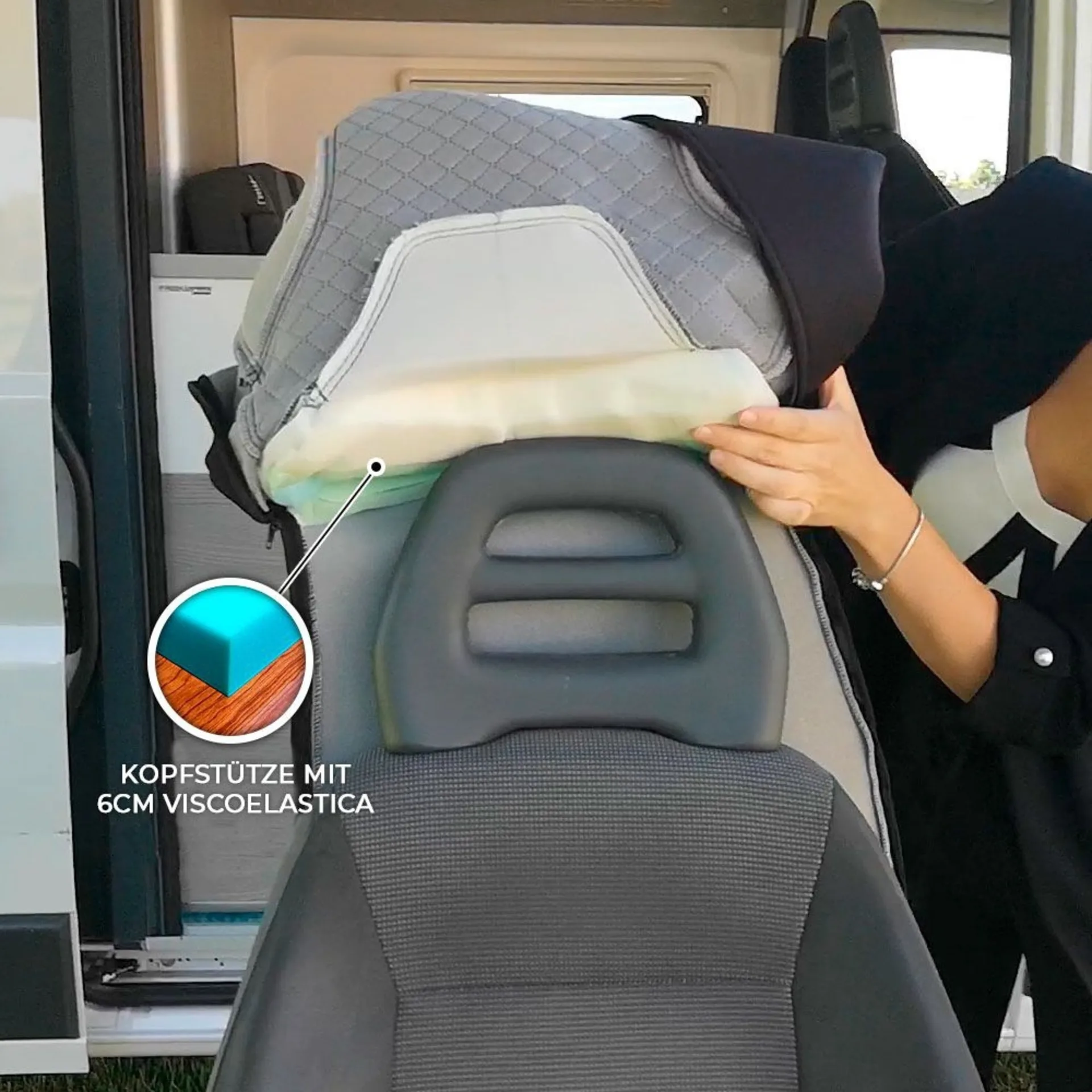 Sitzbezüge Dubai 2 Stück Fiat Ducato, Citroën Jumper, Peugeot Boxer Bj. 2006 - 2020