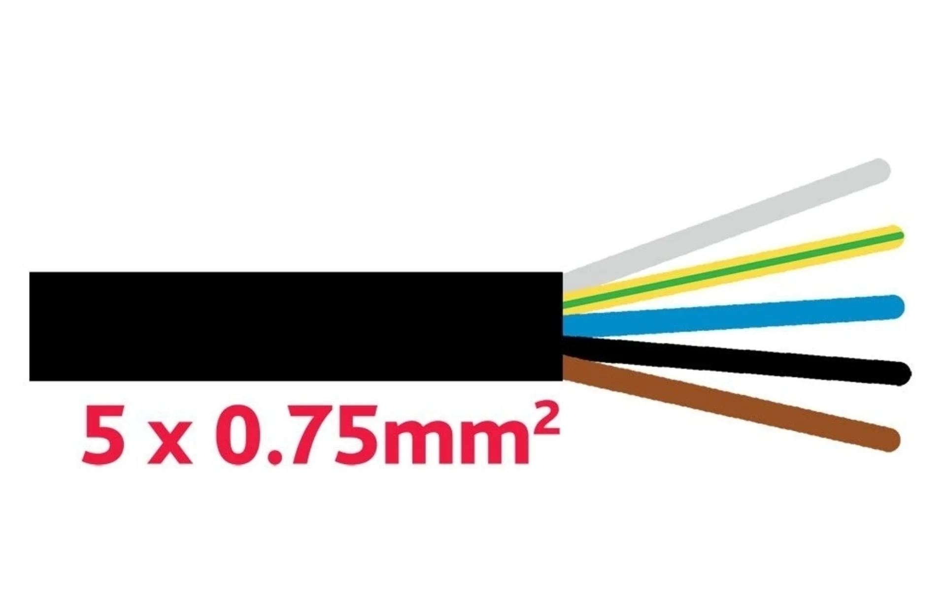 TD-Kabel 5x0.75mm schwarz ø 7.8mm