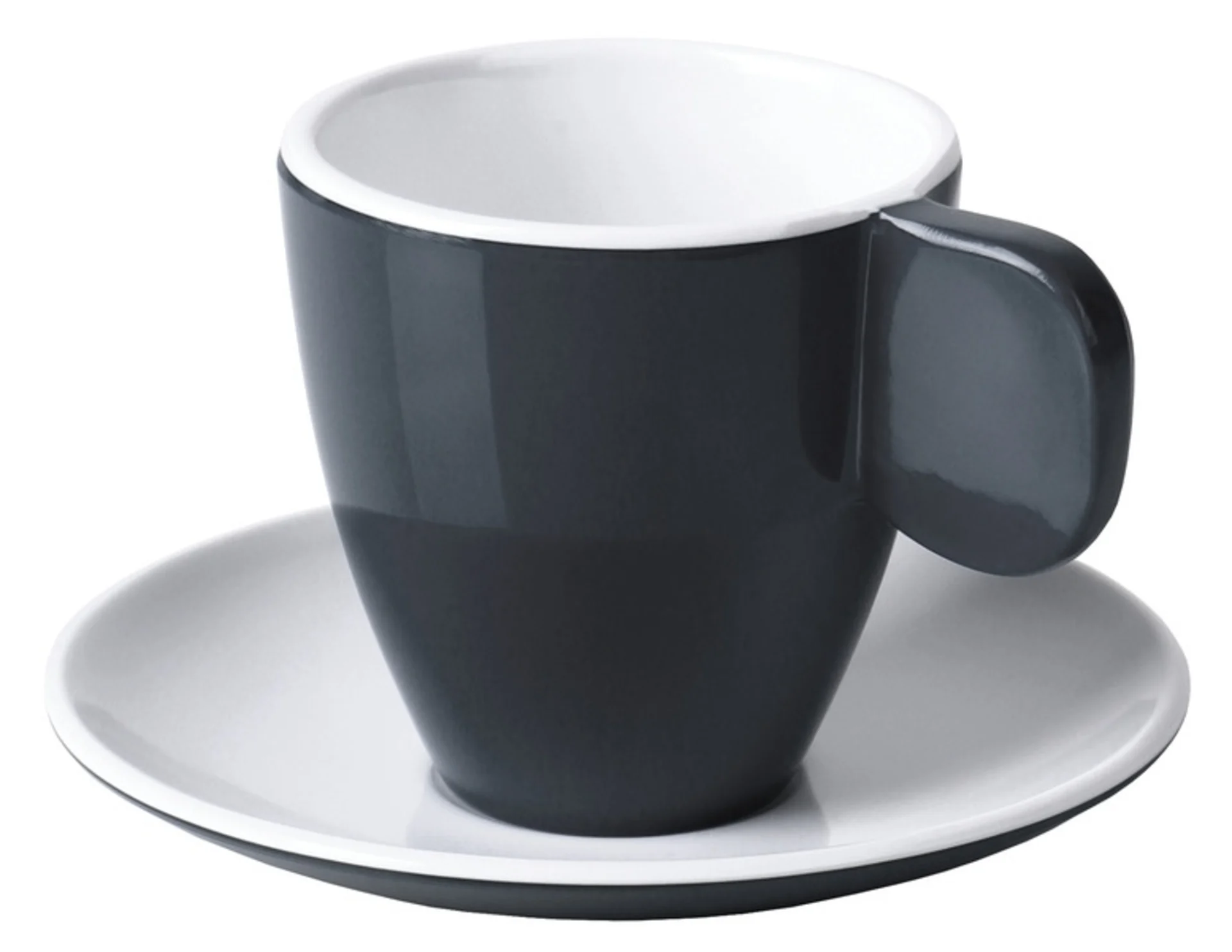 Lot de 2 tasses à expresso en mélamine Camp4, anthracite et blanc