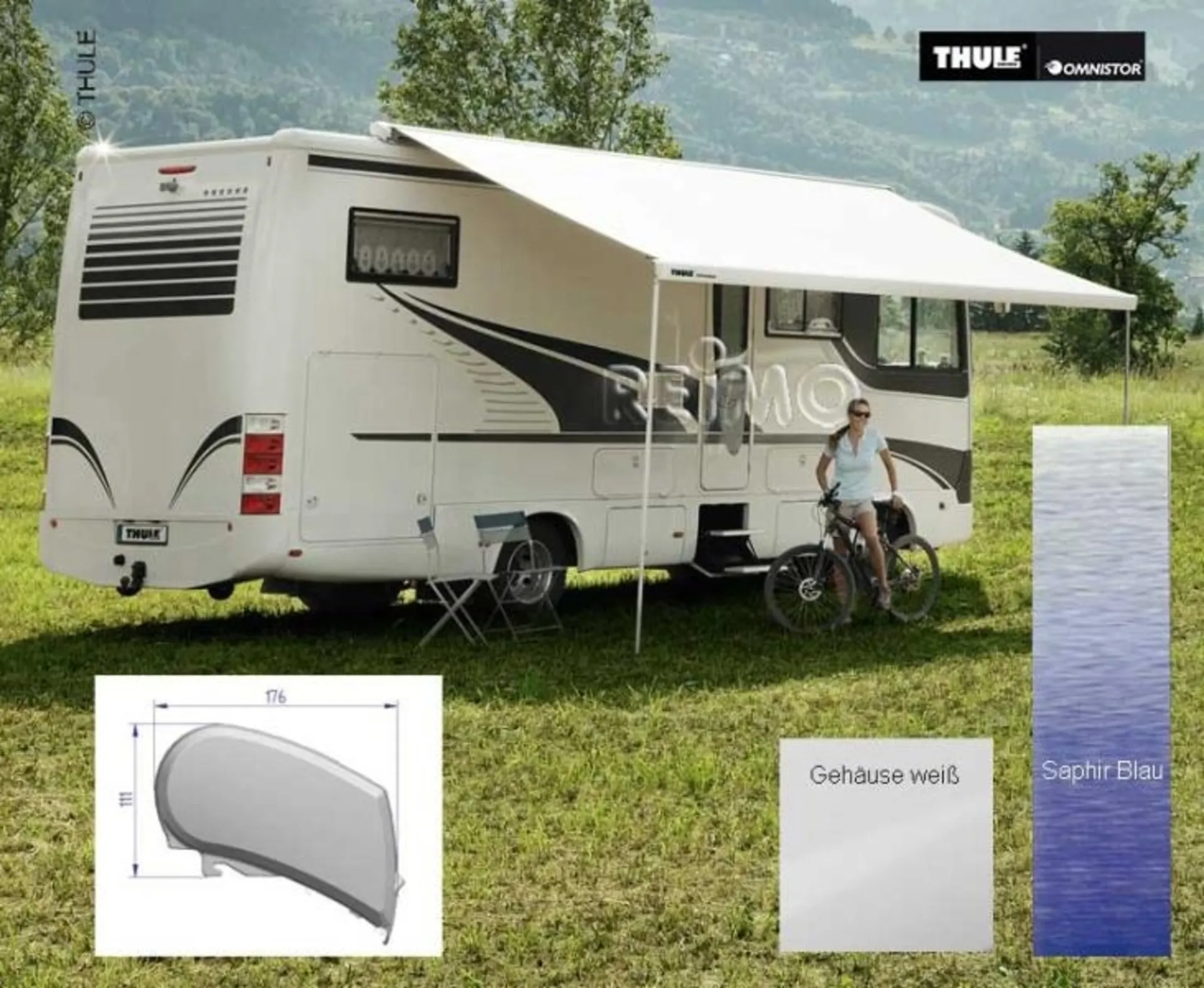 Thule Dachmarkise 9200 Länge: 6.0m Gehäuse: weiß