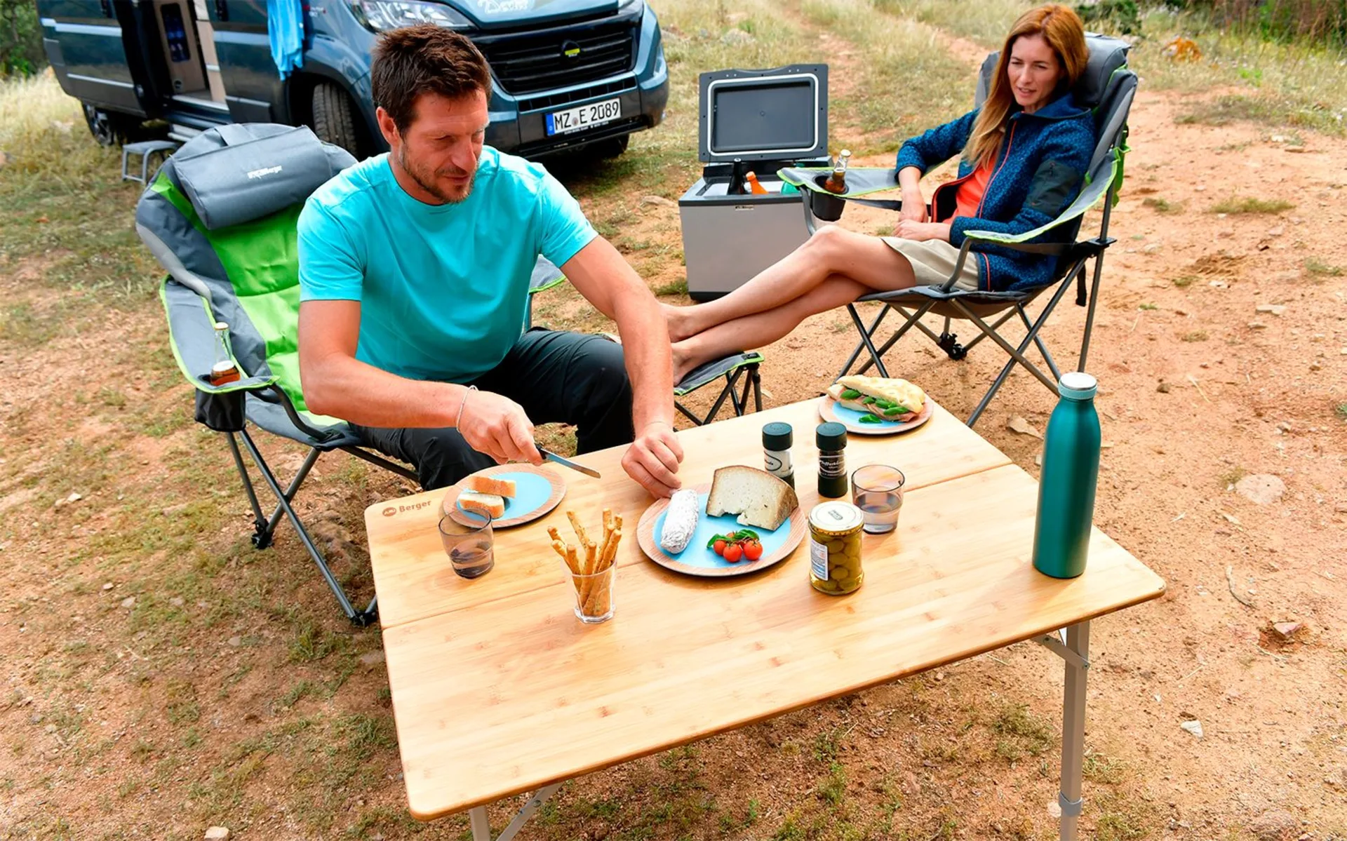 Berger Carry Deluxe Table pliante 100 x 72 cm