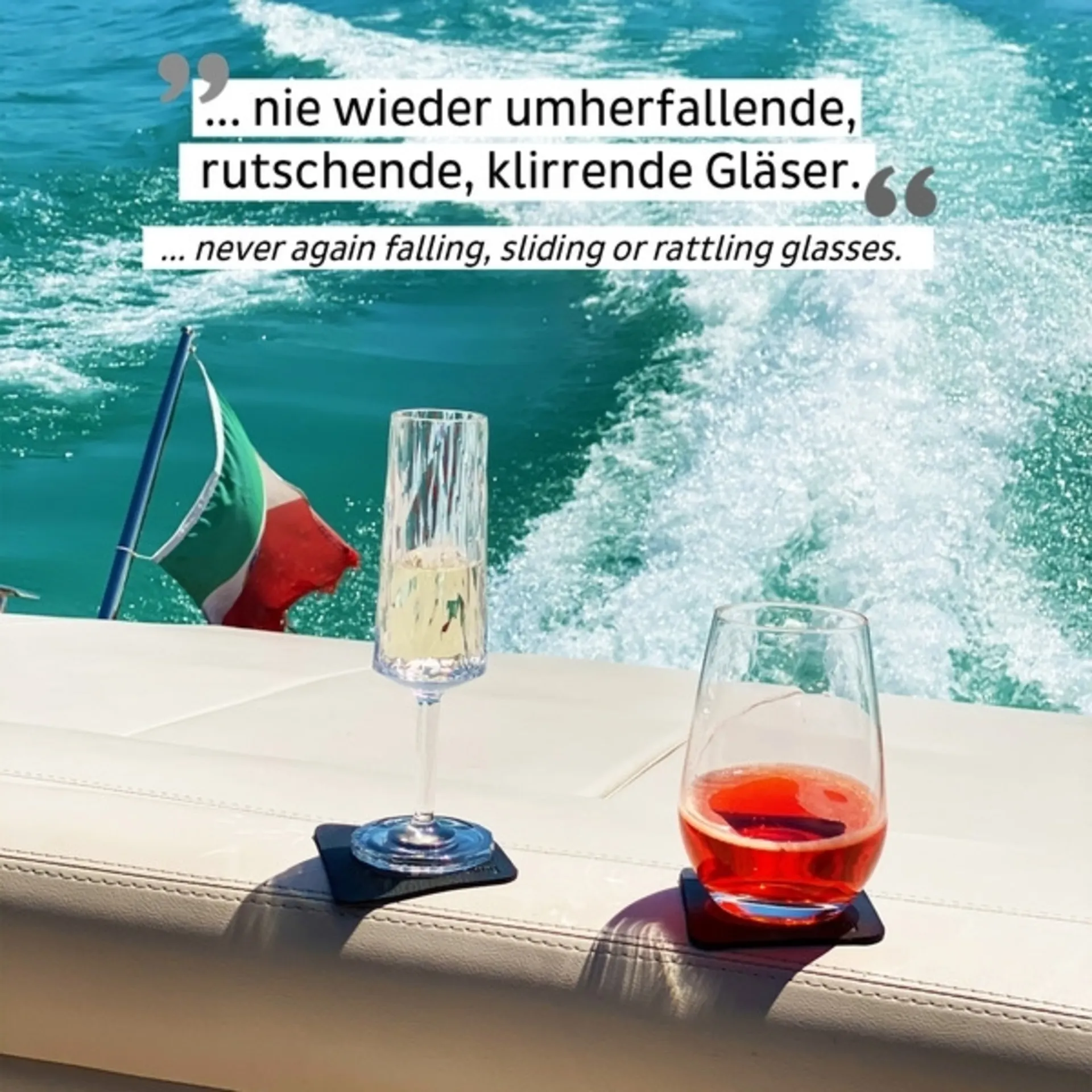 Silwy Magnet-Kristallgläser mit Untersetzer 4-tlg. (400 ml)
