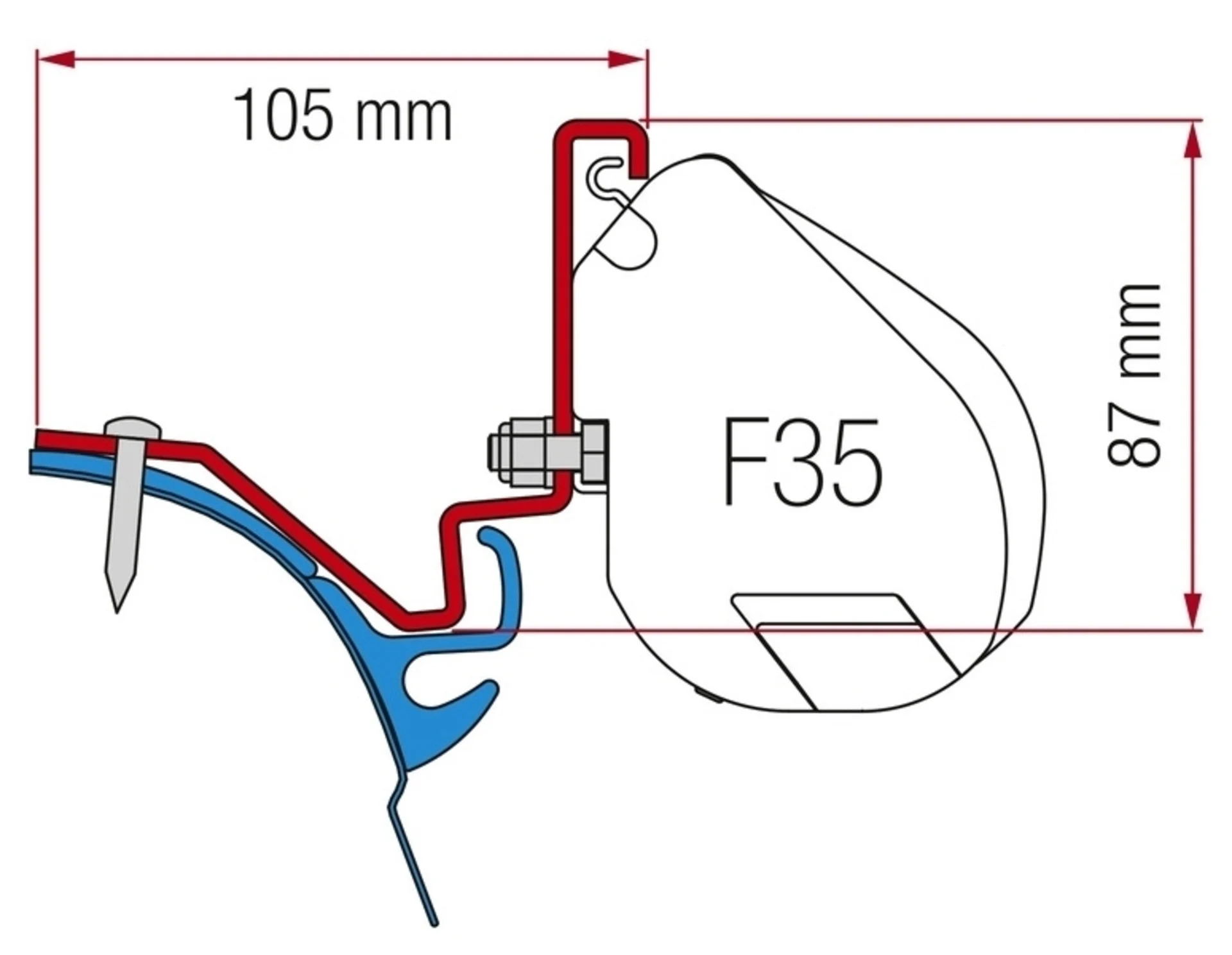 Adapter für F35, VW T6 LR Westfalia Kepler Adapter für F35, VW T6 LR Westfalia Kepler