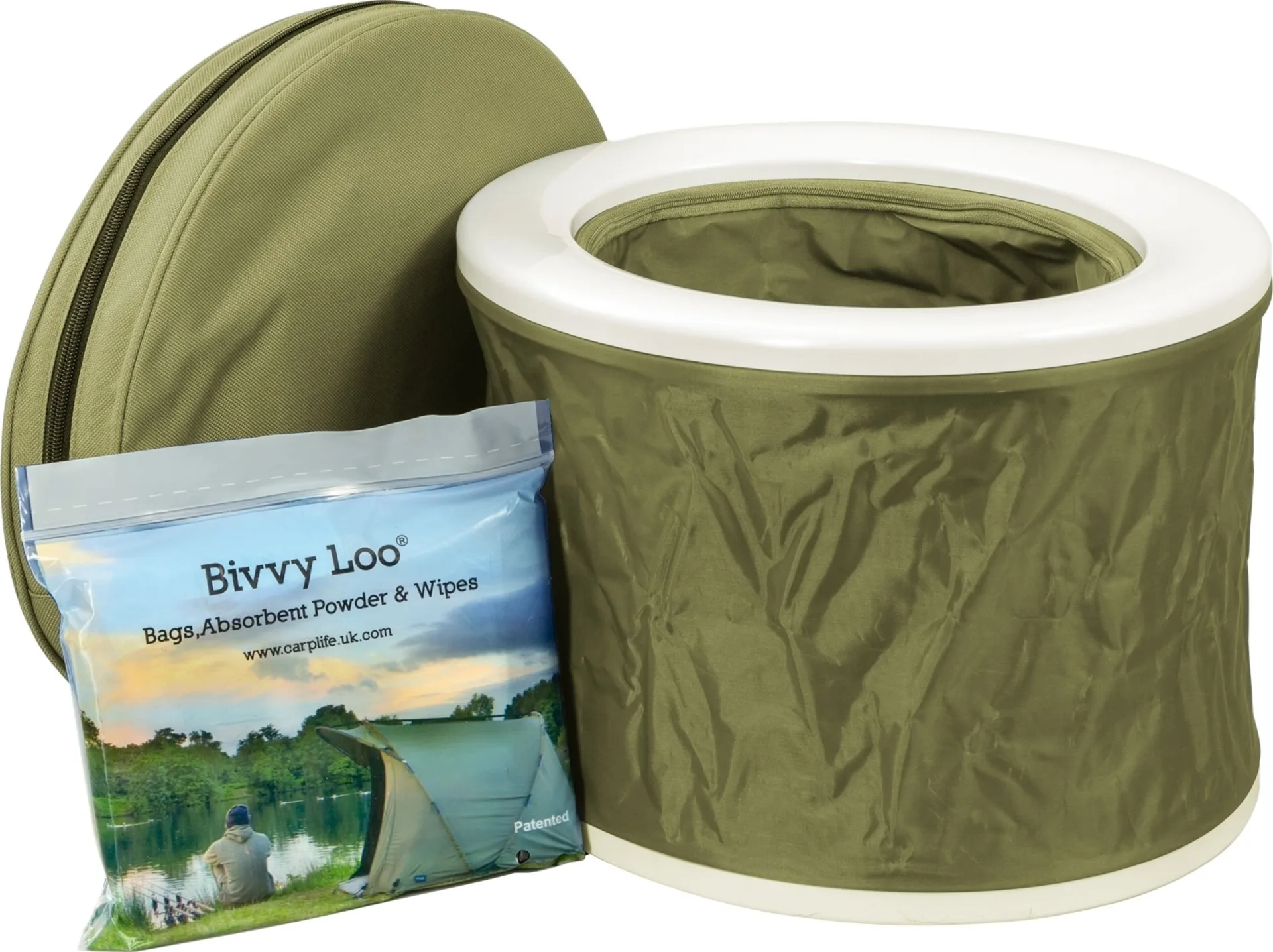Bivvy Loo tragbare Campingtoilette mit Tragetasche Green