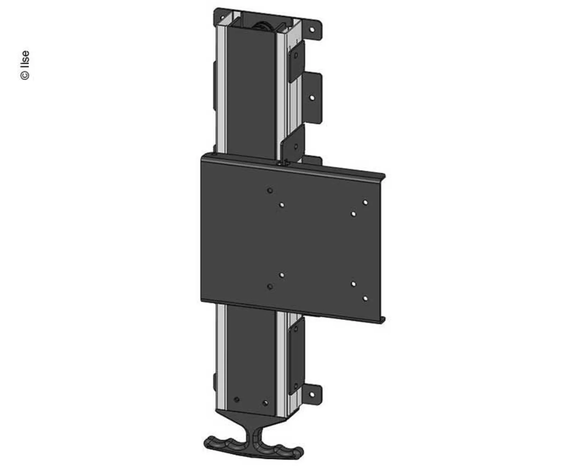 Ilse TV Halter mit Pull-to-Motion-Funktion in Schwarz