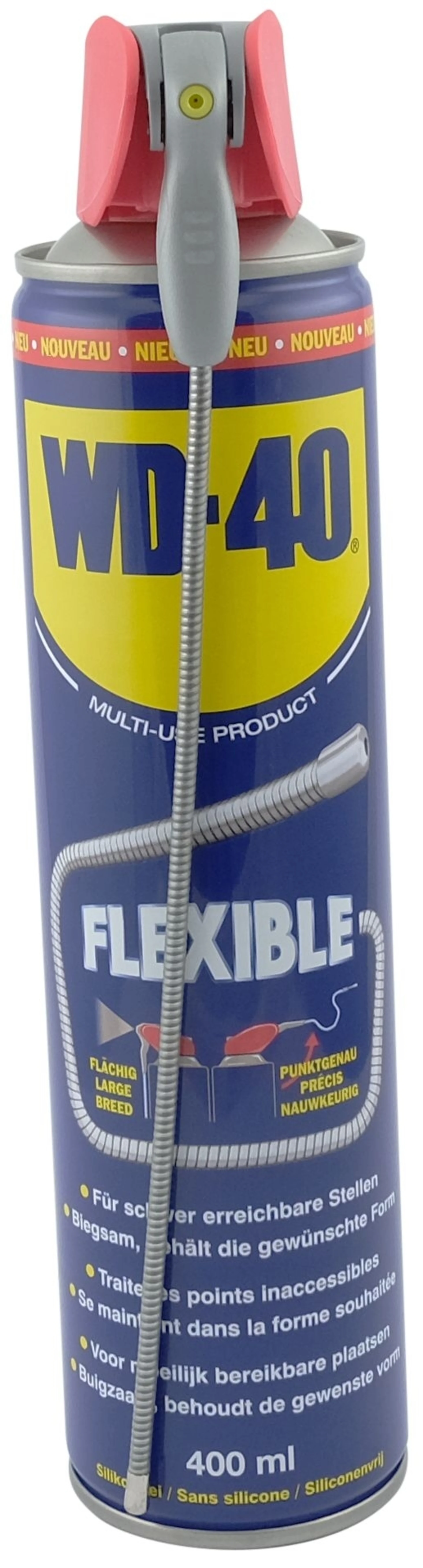 WD-40 Flexible Multifunktionsöl 400 ml mit flexiblem Sprührohr für schwer erreichbare Stellen