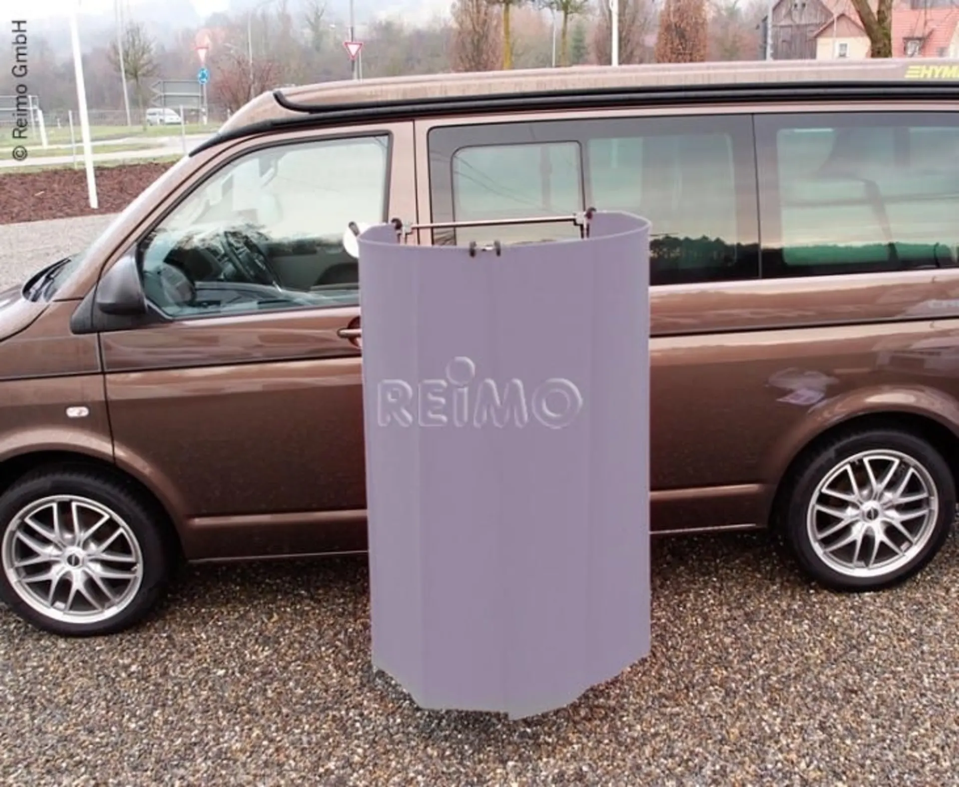 Sichtschutz/Duschvorhang mit Klappsauger und flexiblen Saughaltern