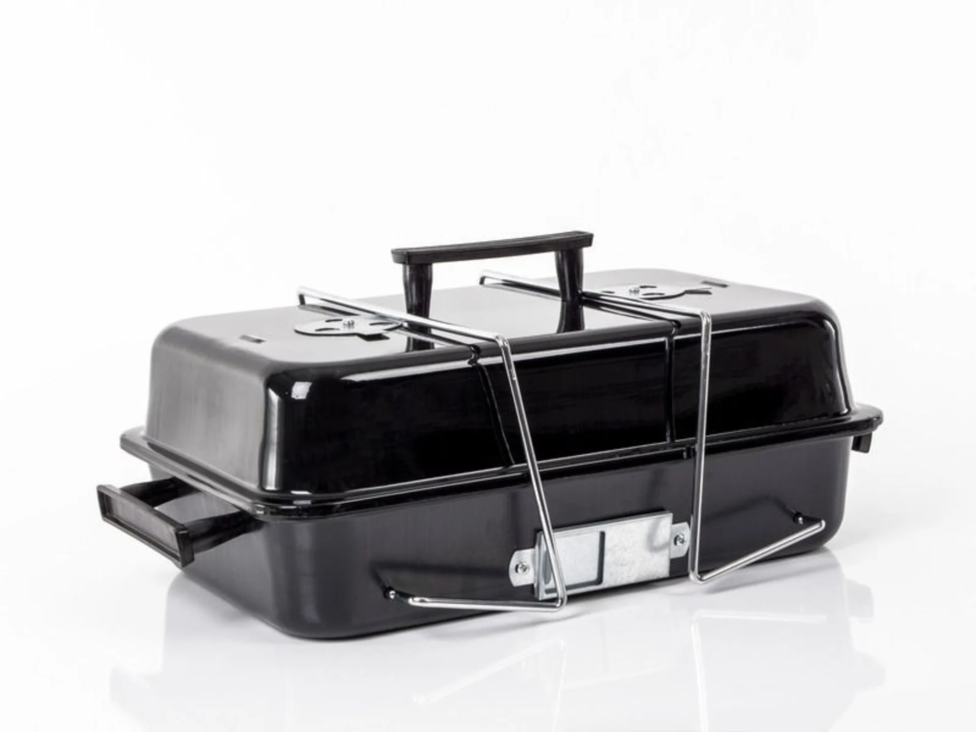 Transportabler Holzkohlegrill aus Stahl - Full-Black