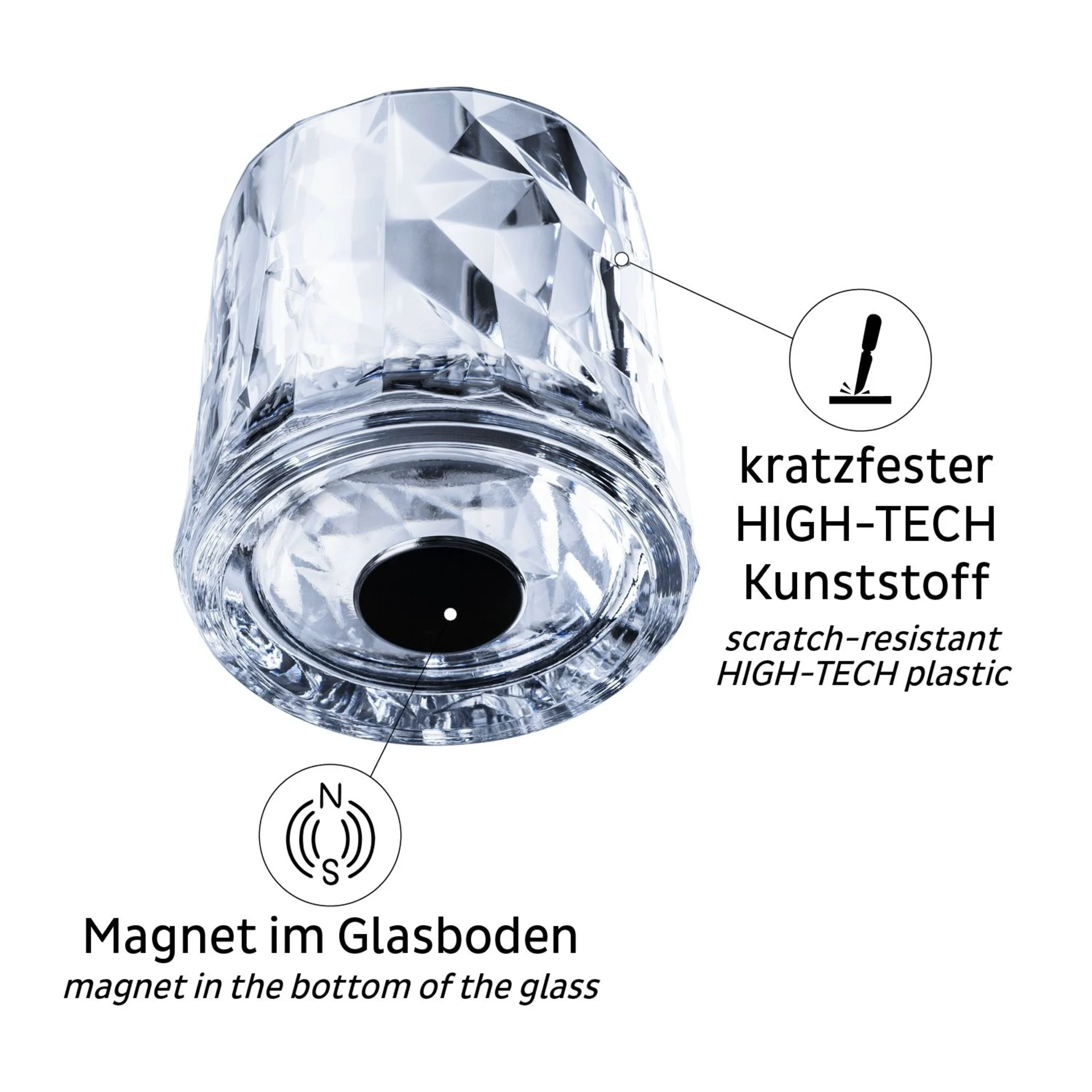 silwy® Verres en plastique magnétiques TUMBLER (set de 2) Hightech