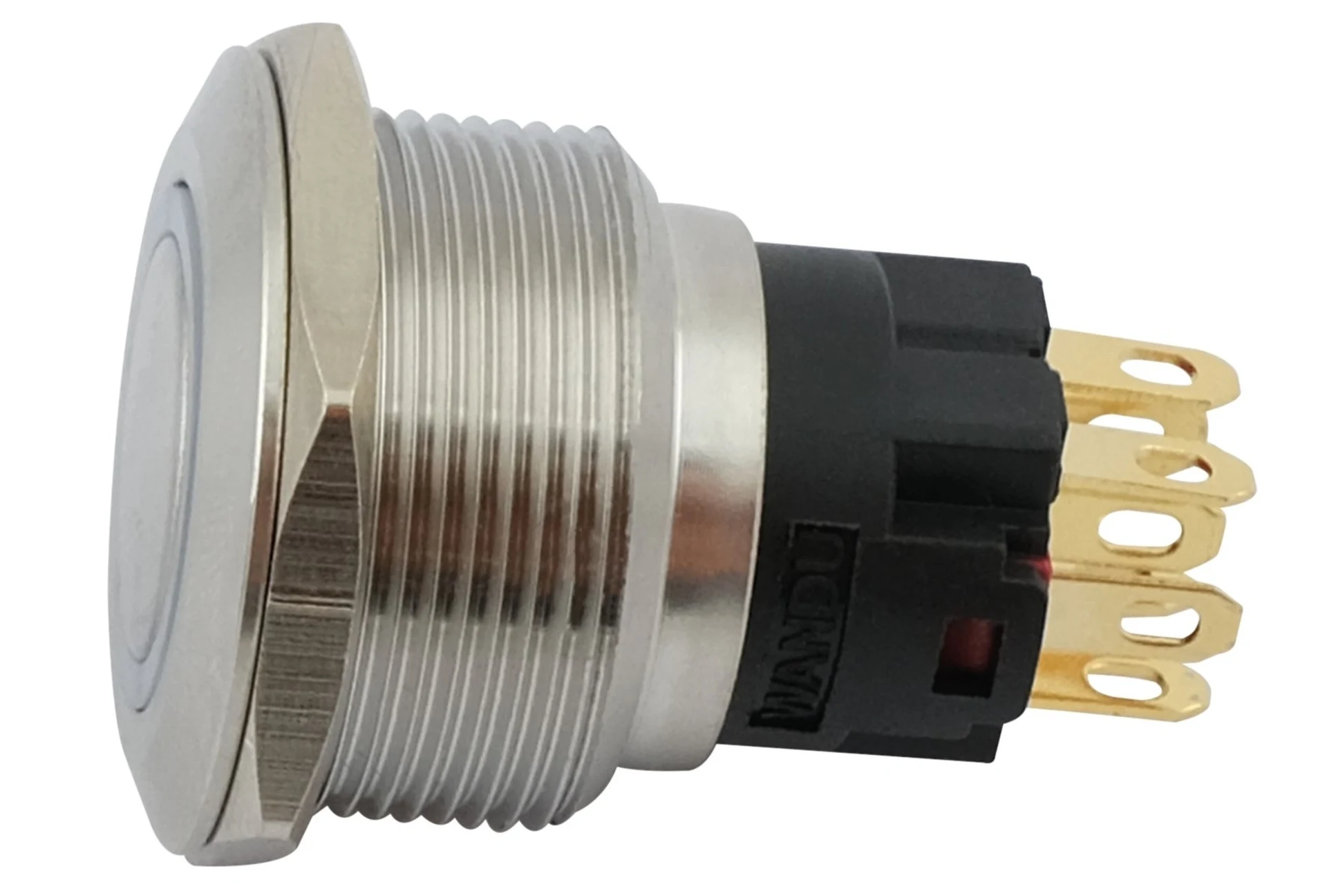 Druckschalter mit LED-Beleucht. rot/grün 12/24 V 0 - 1, ø 19 mm, mit Stecker und Kabel