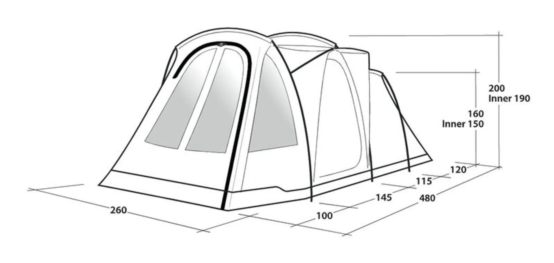 Outwell Springwood 4SG Tunnelzelt 4 Personen Blau