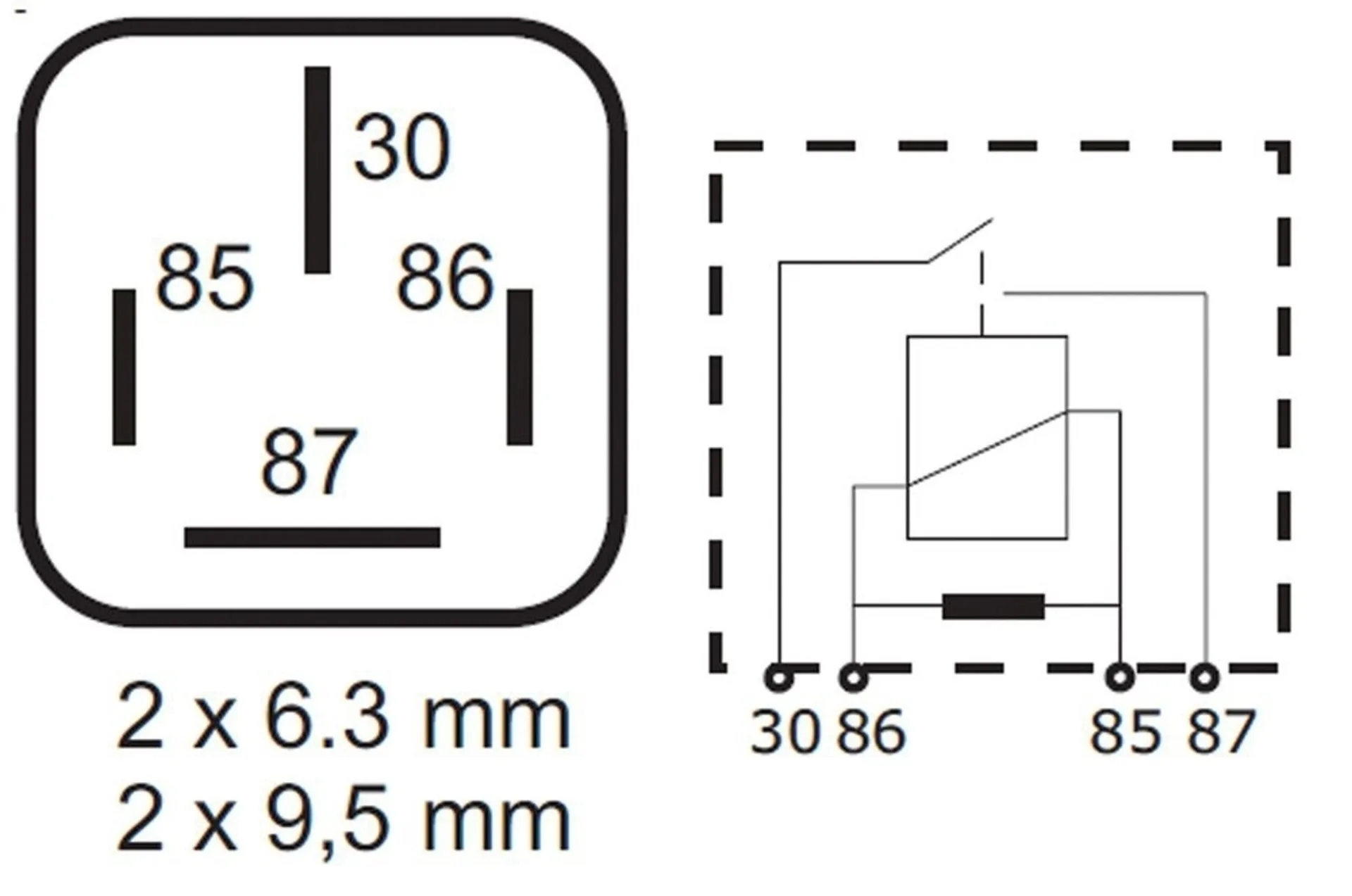 Mini relais de puissance avec résistance 12V 100A