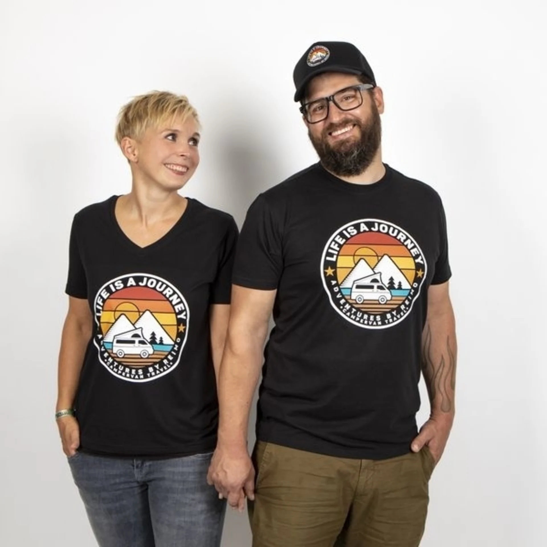 T-shirt LIFE IS A JOURNEY hommes taille XXL en 50% coton et 50% polyester