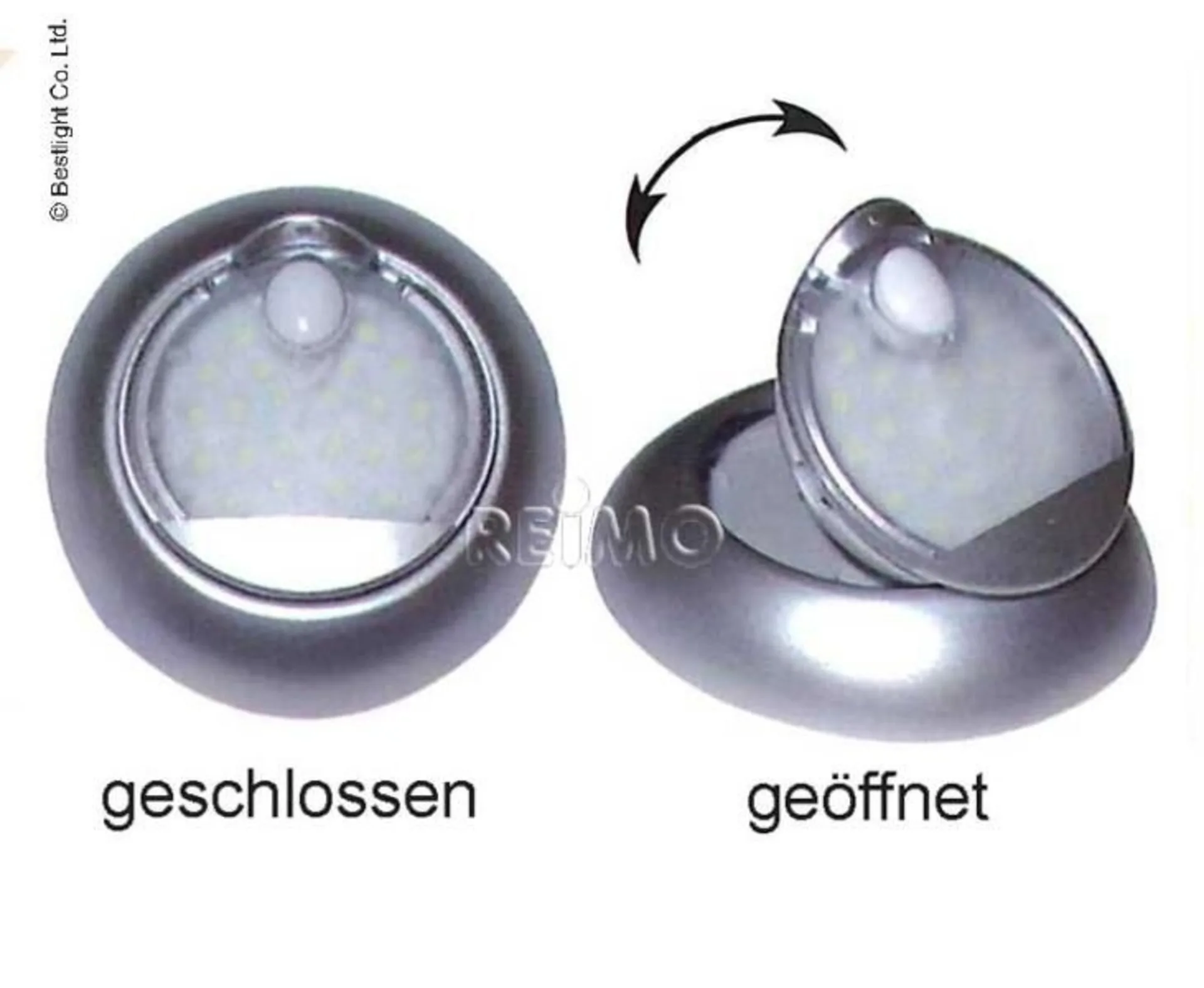12V LED Leuchte Mini Silber - 358° drehbar