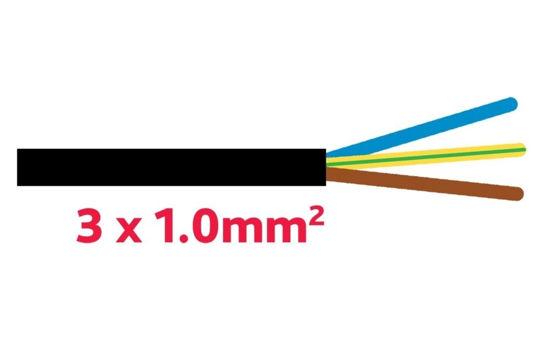 Câble TD 3x1.0mm noir Câble TD 3x1.0mm noir