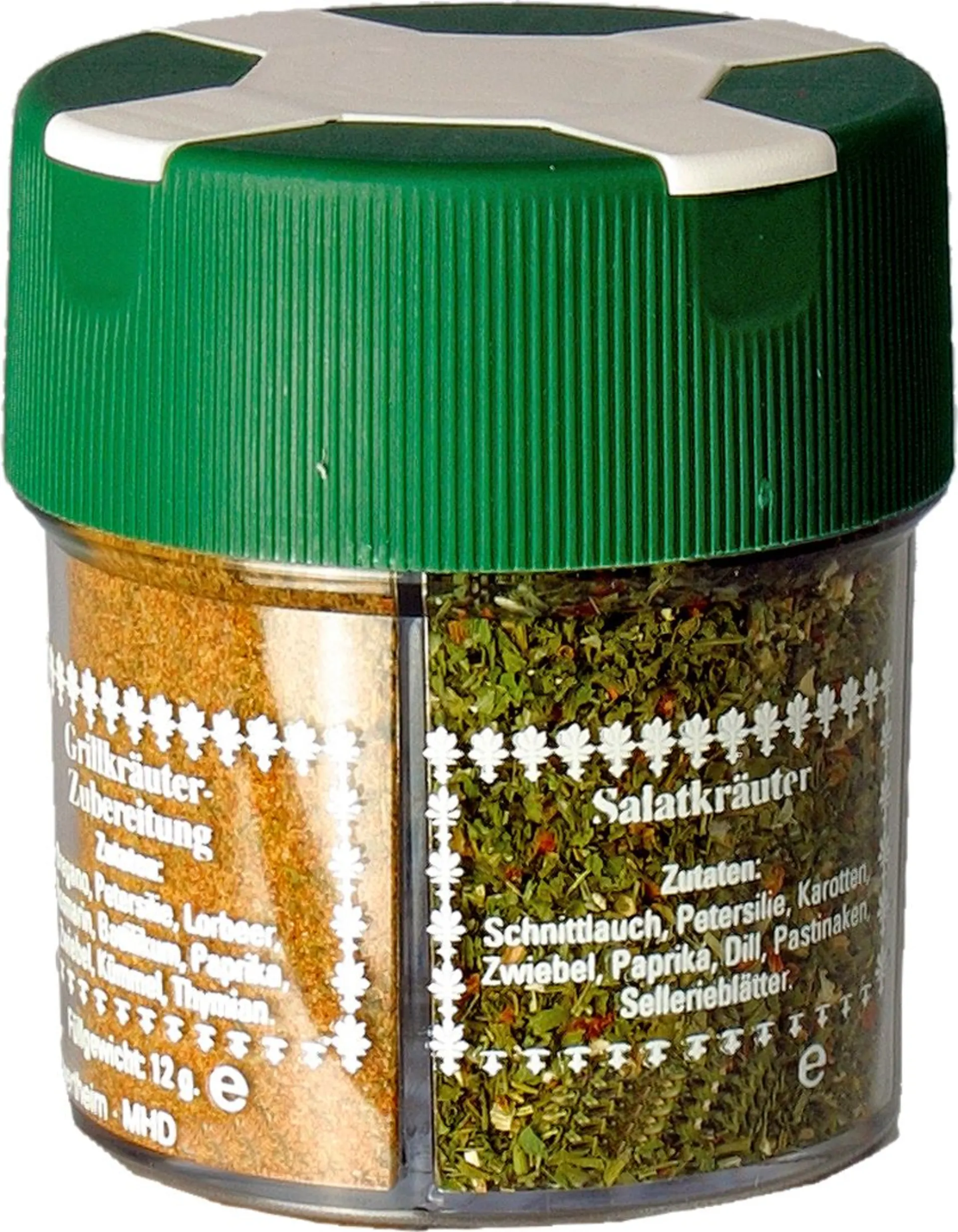 BasicNature Grillgewürzstreuer 4 in 1 mit Kräuter Provence / Grillkräuter / Salatgewürz / Virginia Mischung