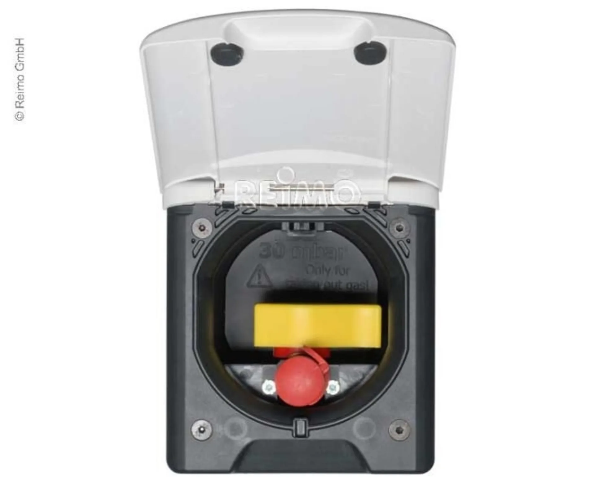 Gassteckdose mit Magnetverschluss, anthrazit, 130x145mm, Montage-DM 95mm