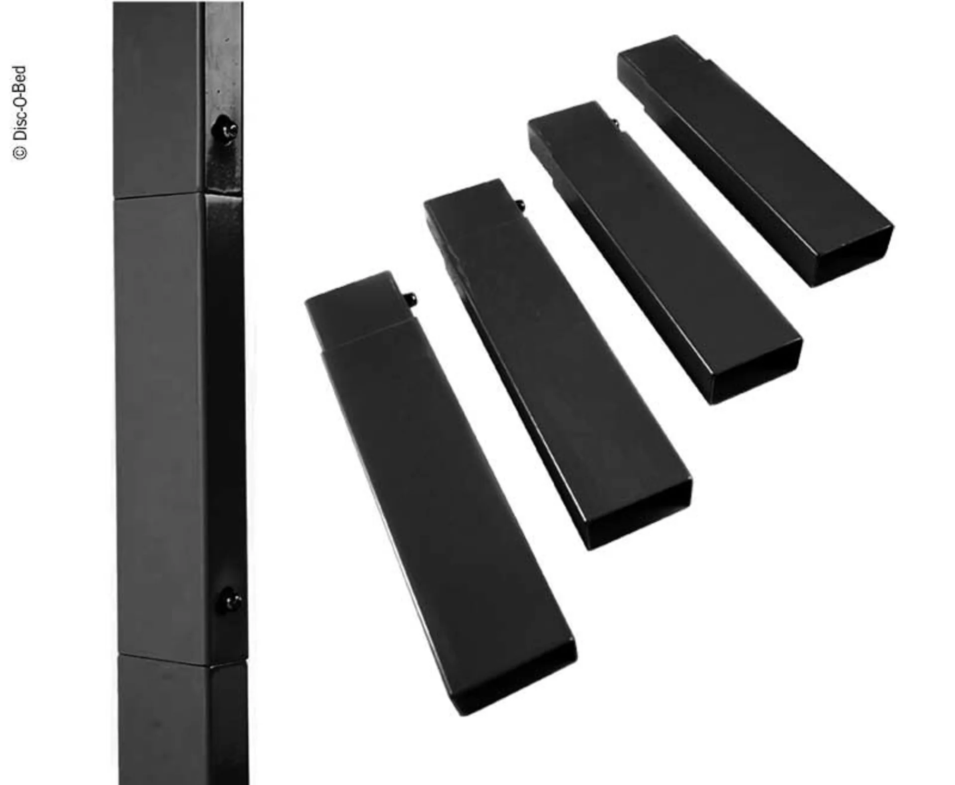 Disc-O-Bed Bein Verlängerung, 4er Set in Schwarz