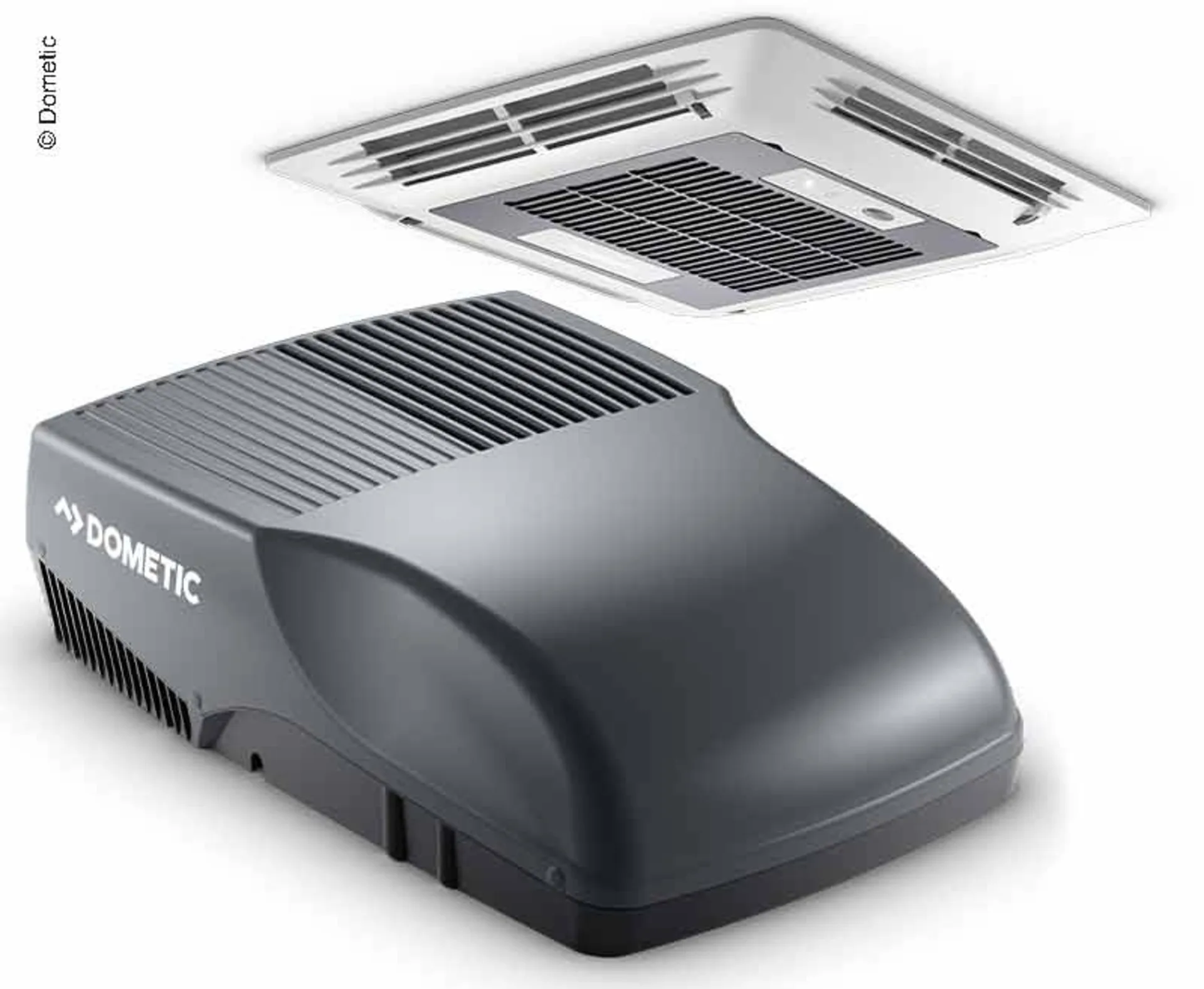 Dometic FreshJet 2200 Climatiseur de toit avec boîtier de distribution d'air et télécommande pour camping-cars jusqu'à 7 mètres Gris