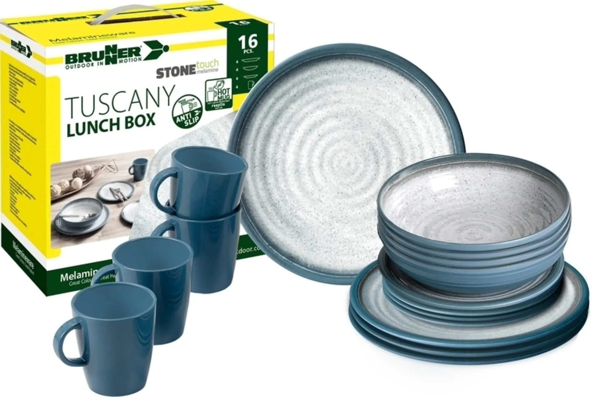 Melamin-Geschirr-Set Tuscany - 16-teilig - Für 4 Personen