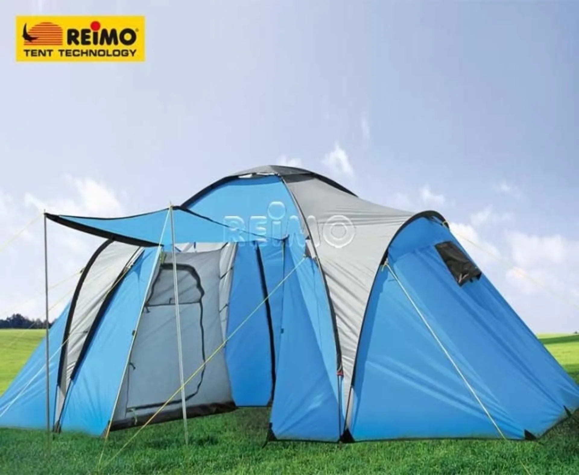 Reimo Creastone Peak 4-Personen Familien-Kuppelzelt mit 2 Schlafkabinen