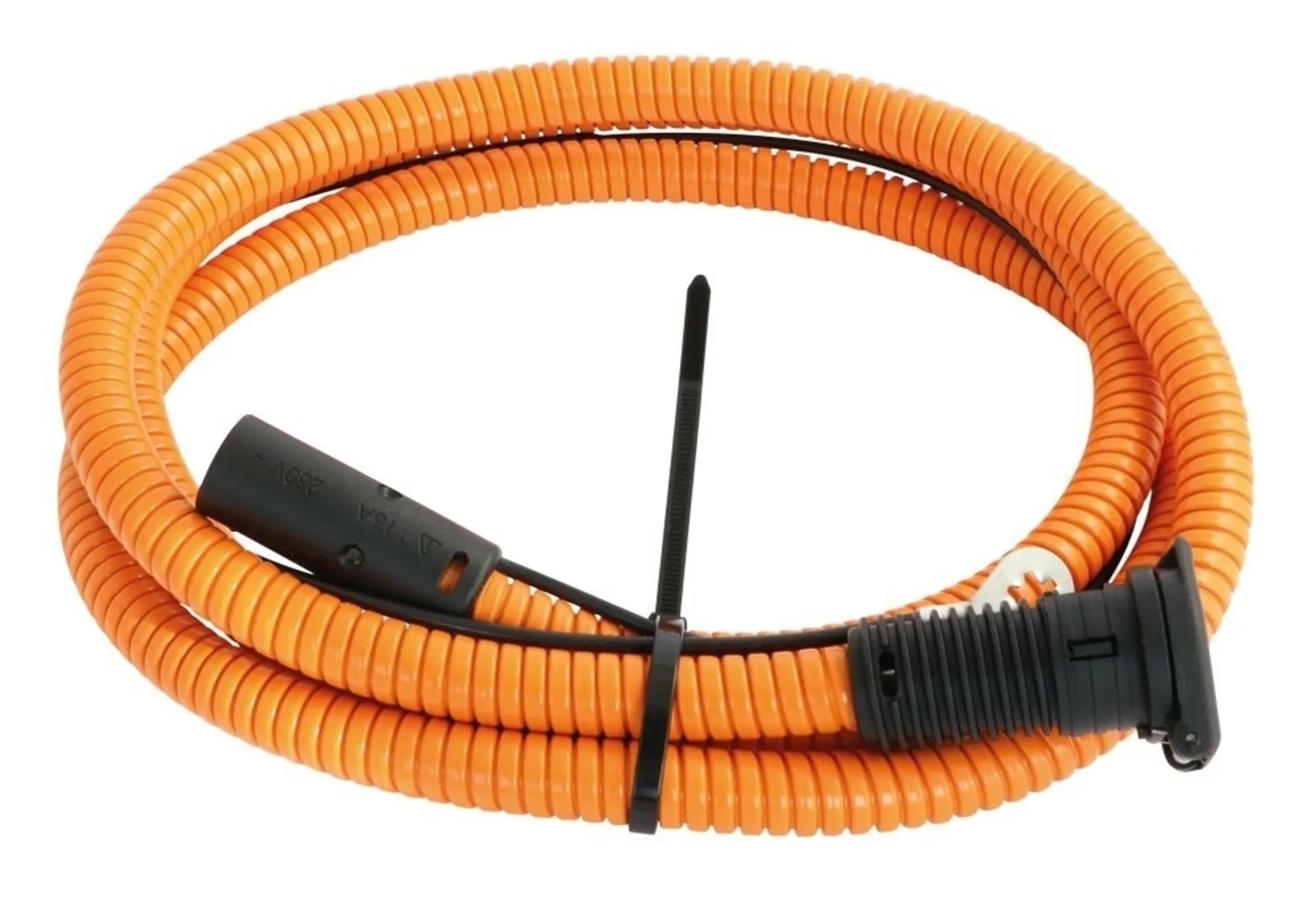 DEFA - 230 VAC MiniPlug Eingangskabel 1.5 m or Mit Einbausteckdose, Wellrohr und MiniPlug Stecker