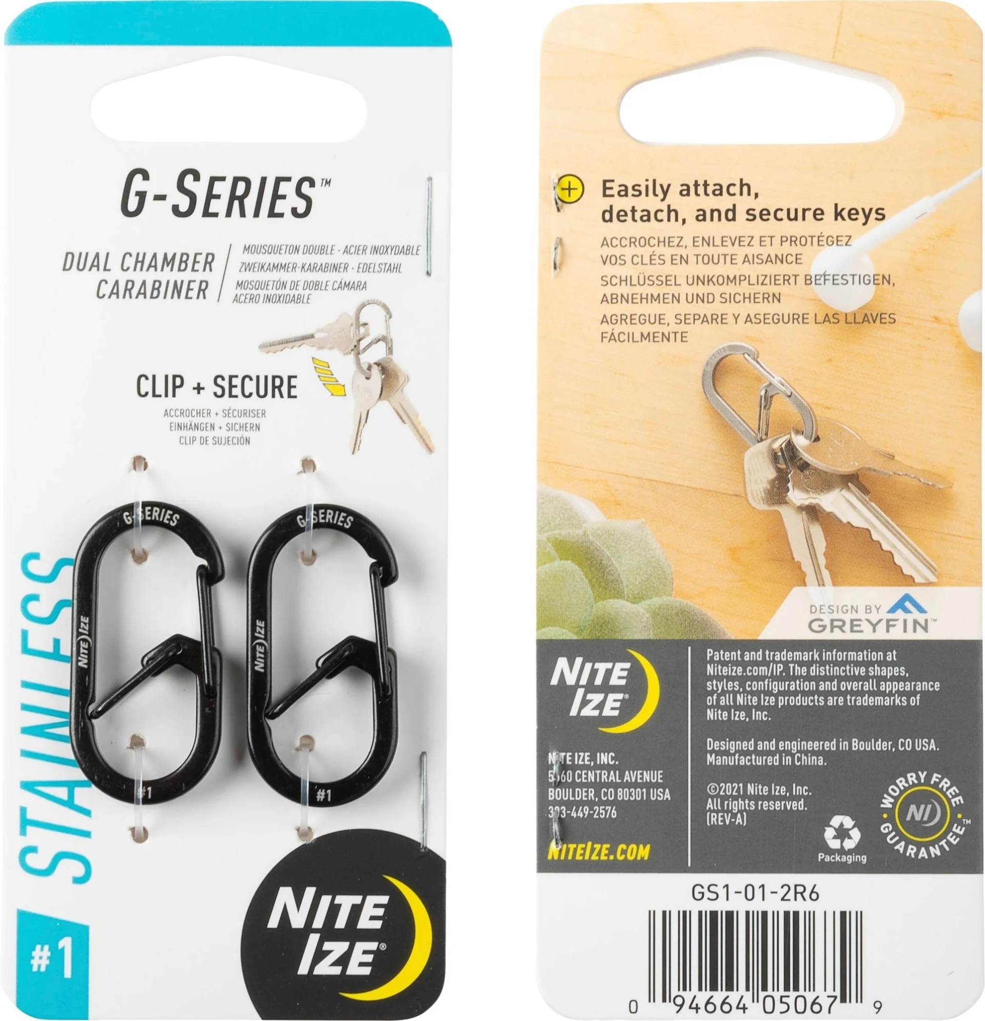 Nite Ize Mousqueton G-Series 1 2pack noir