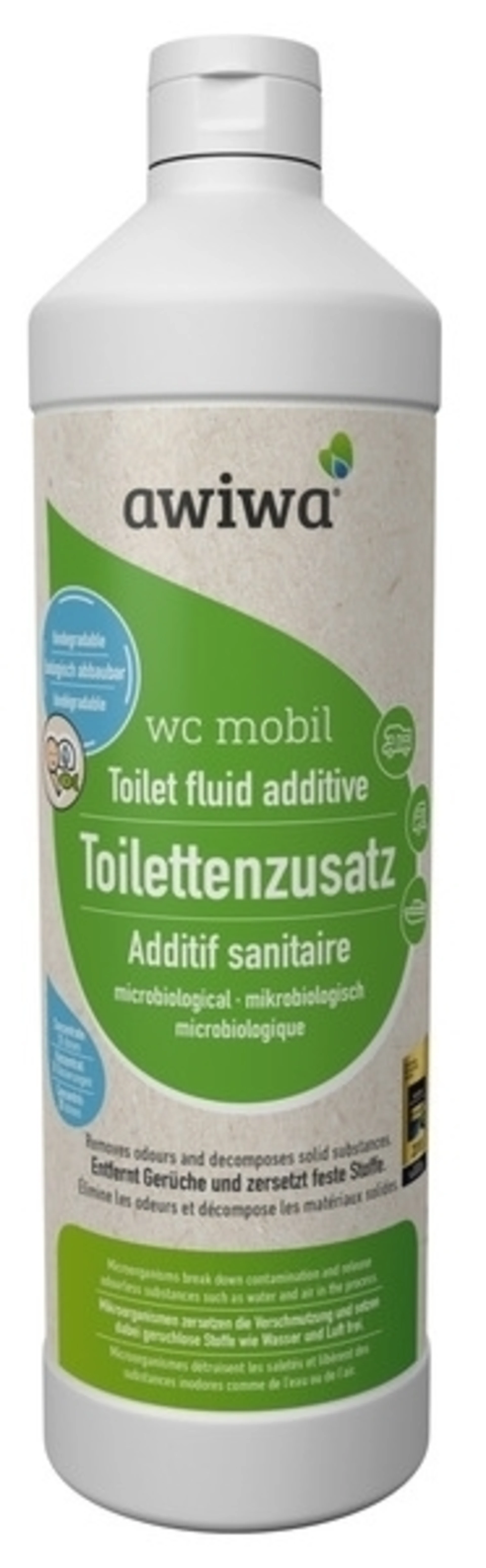 Awiwa WC Mobil additif pour toilettes microbiologique 1 litre Awiwa WC Mobil additif pour toilettes microbiologique 1 litre