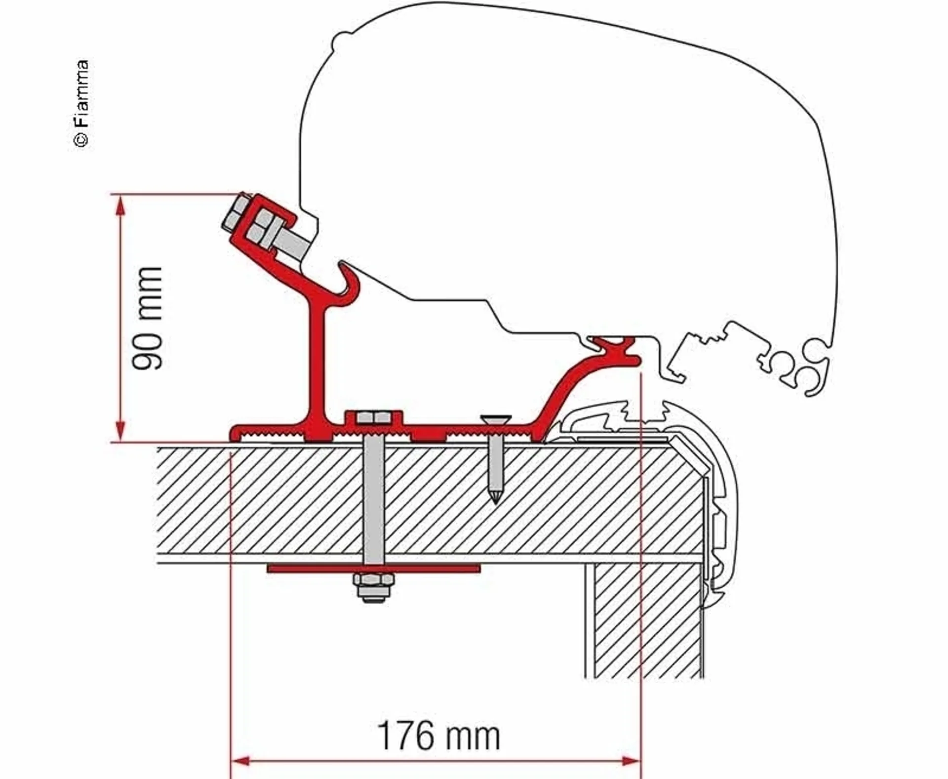 Adapter Markise F65L und F80S für Kit Carthago Malibu 490 cm