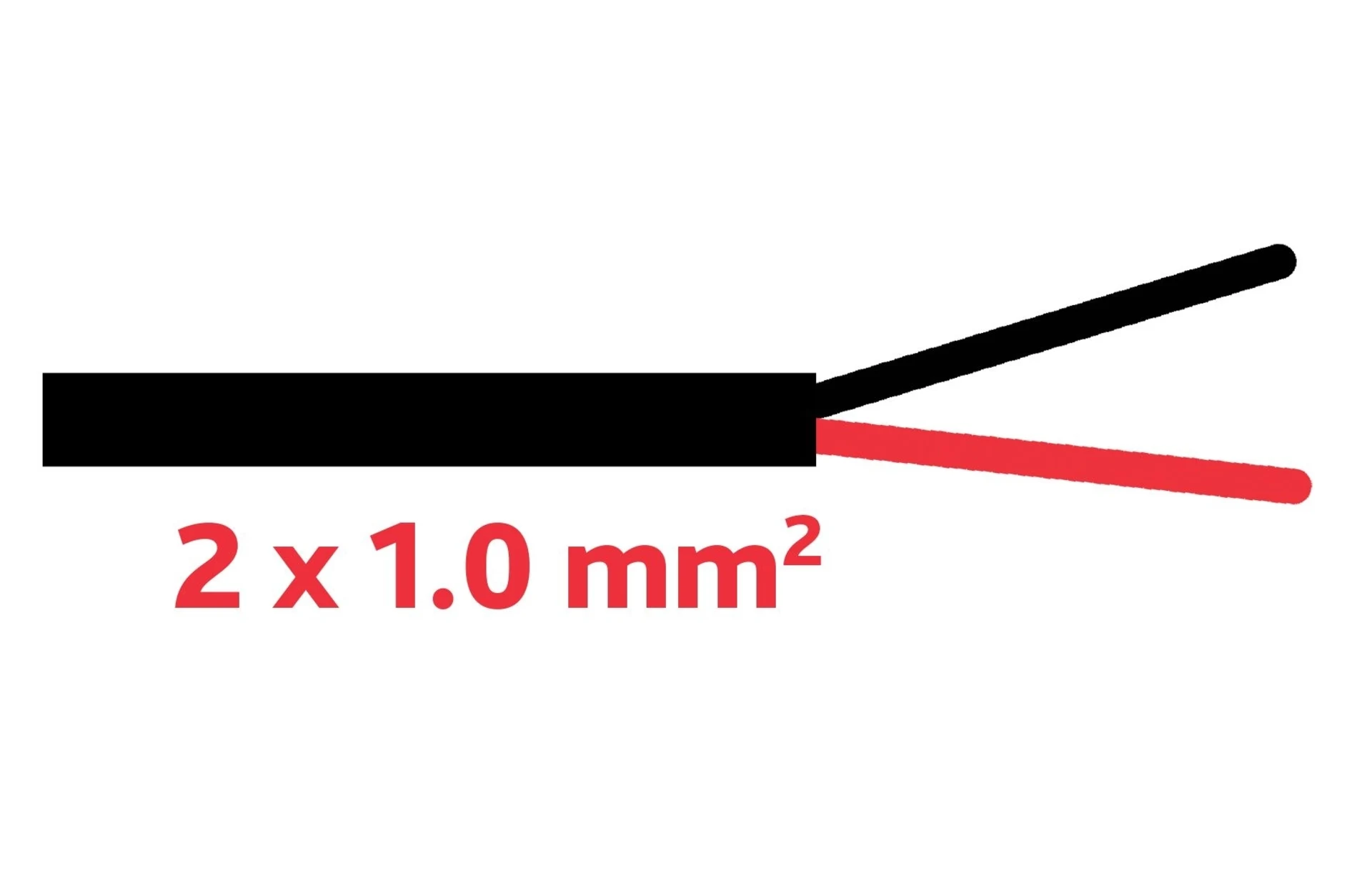 Anhaengerkabel 2x1.0 mm schwarz/rot ø 5.0 mm Anhaengerkabel 2x1.0 mm schwarz/rot ø 5.0 mm