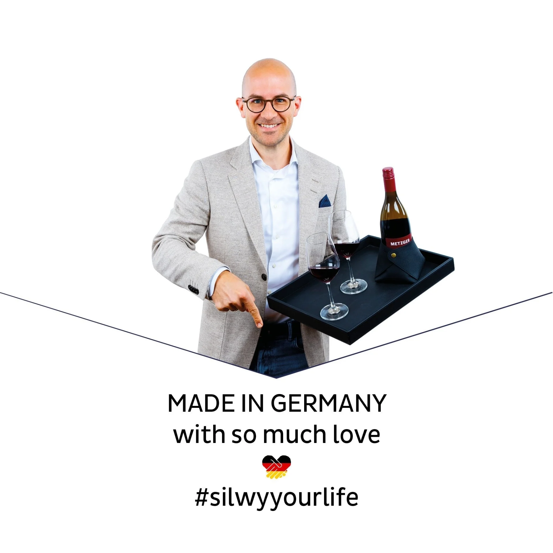 silwy® Sac magnétique "L" avec barre métallique 50 cm BLACK - tient jusqu'à 5 kg