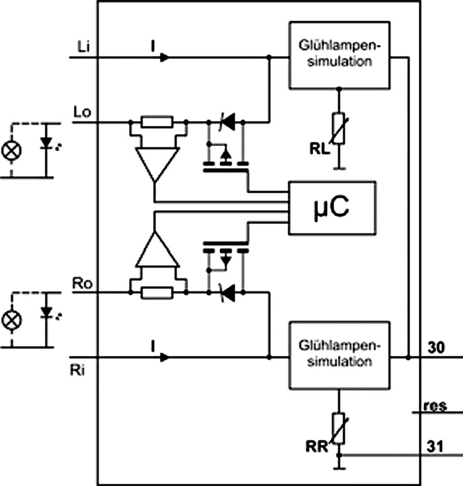 LED-Universal-Beleuchtungsmodul 12V 2-Kanal Glühlampensimulation mit Ausfallüberwachung