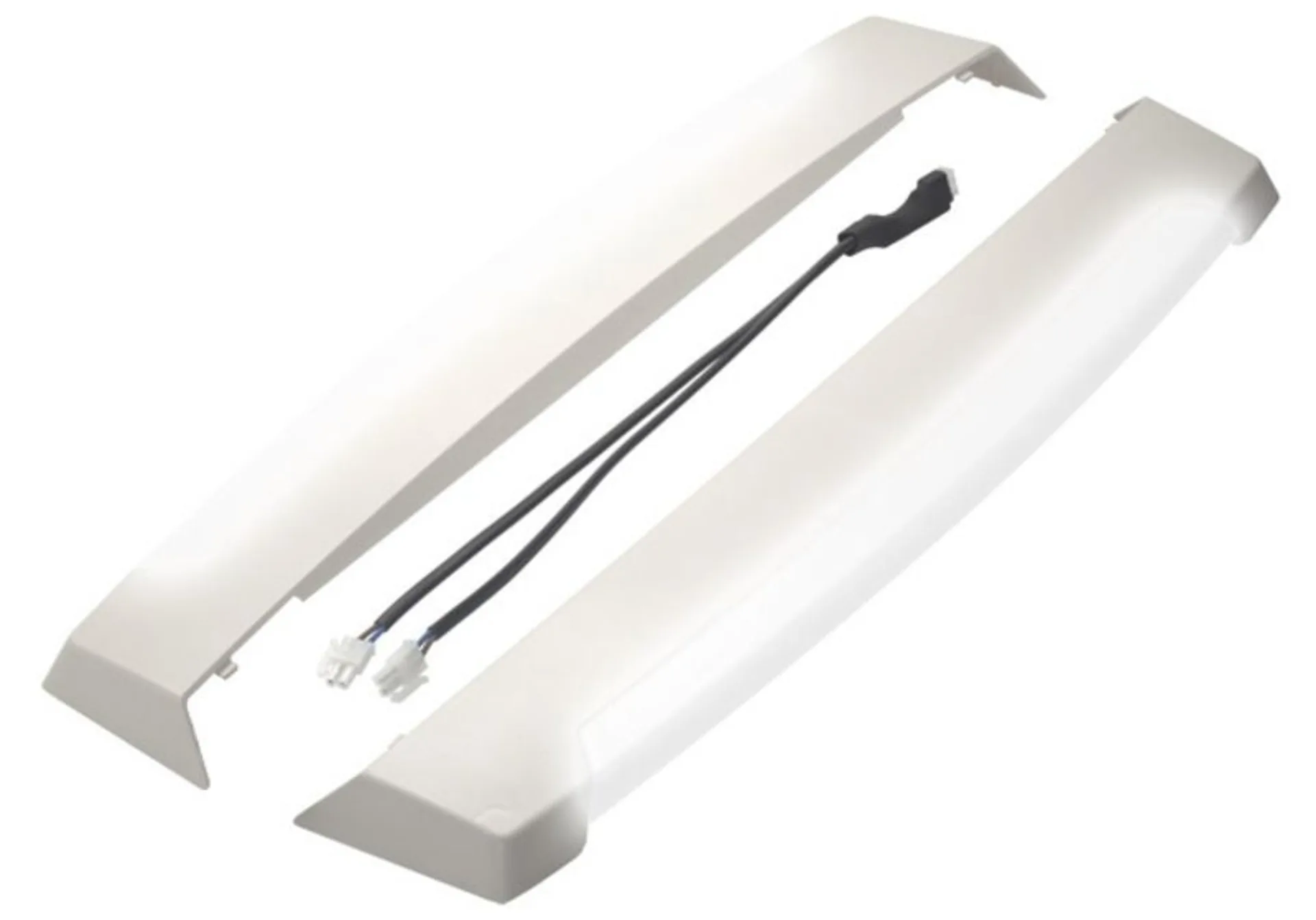LED Seitenblenden für Plisseerahmen in Weiss mit Kabel und Polyswitch