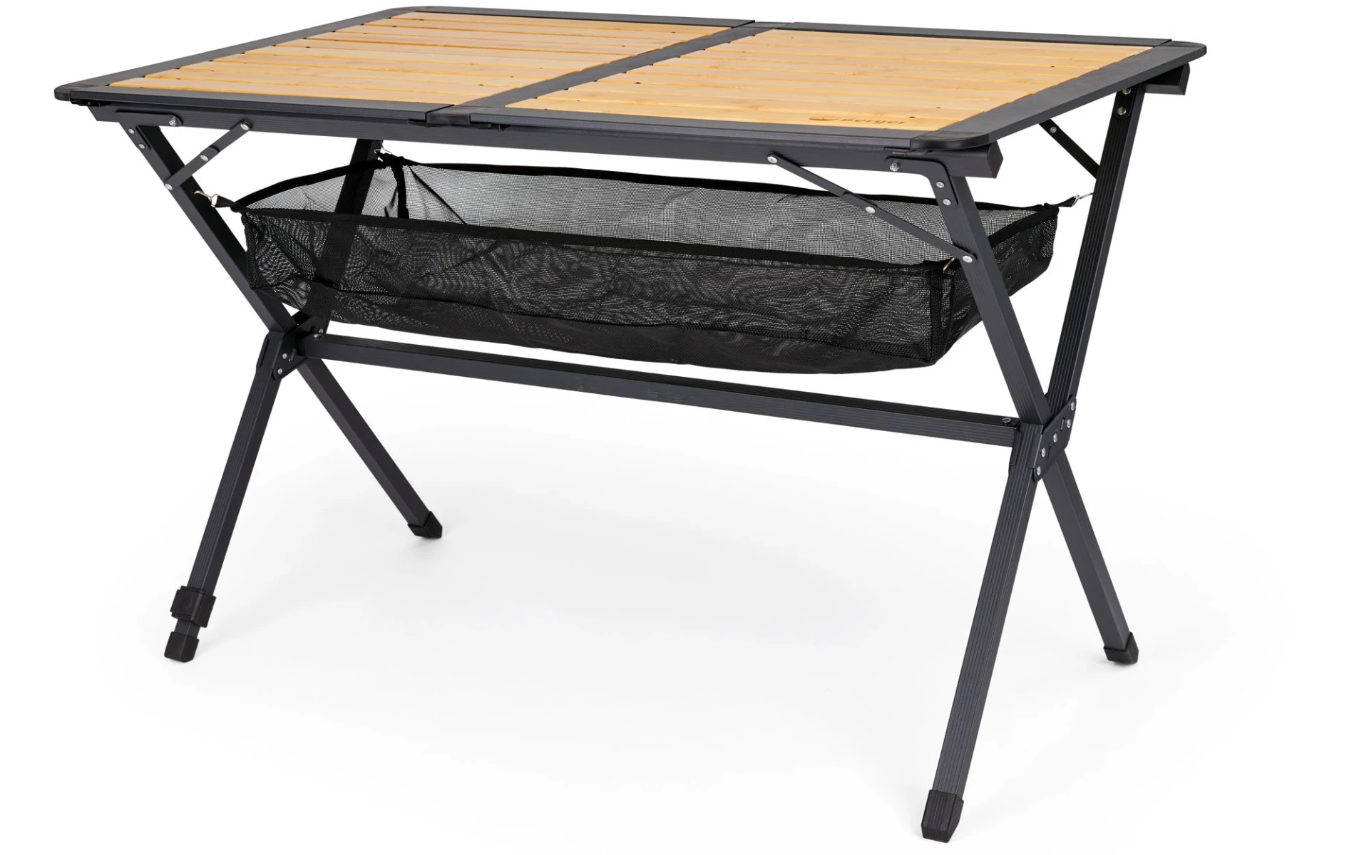 Berger Royal Alu-Bambus Rolltisch schwarz 110 x 70 cm