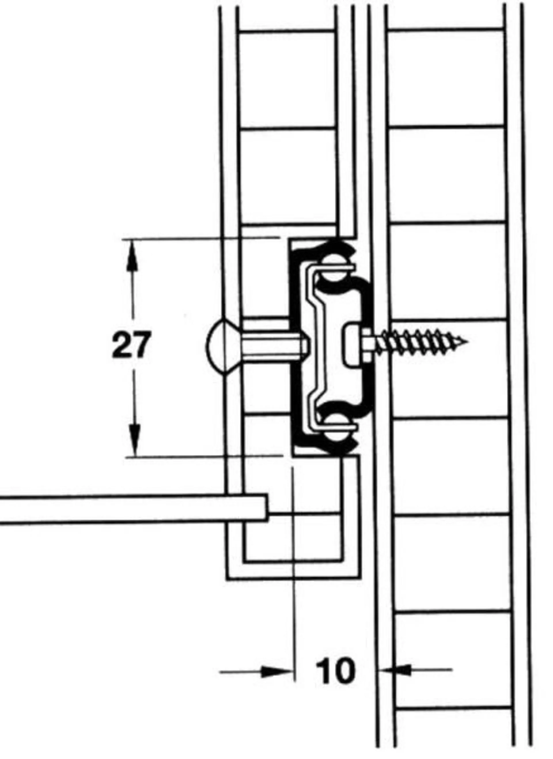 Schubladen-Führungsleiste 342mm - 1 Paar