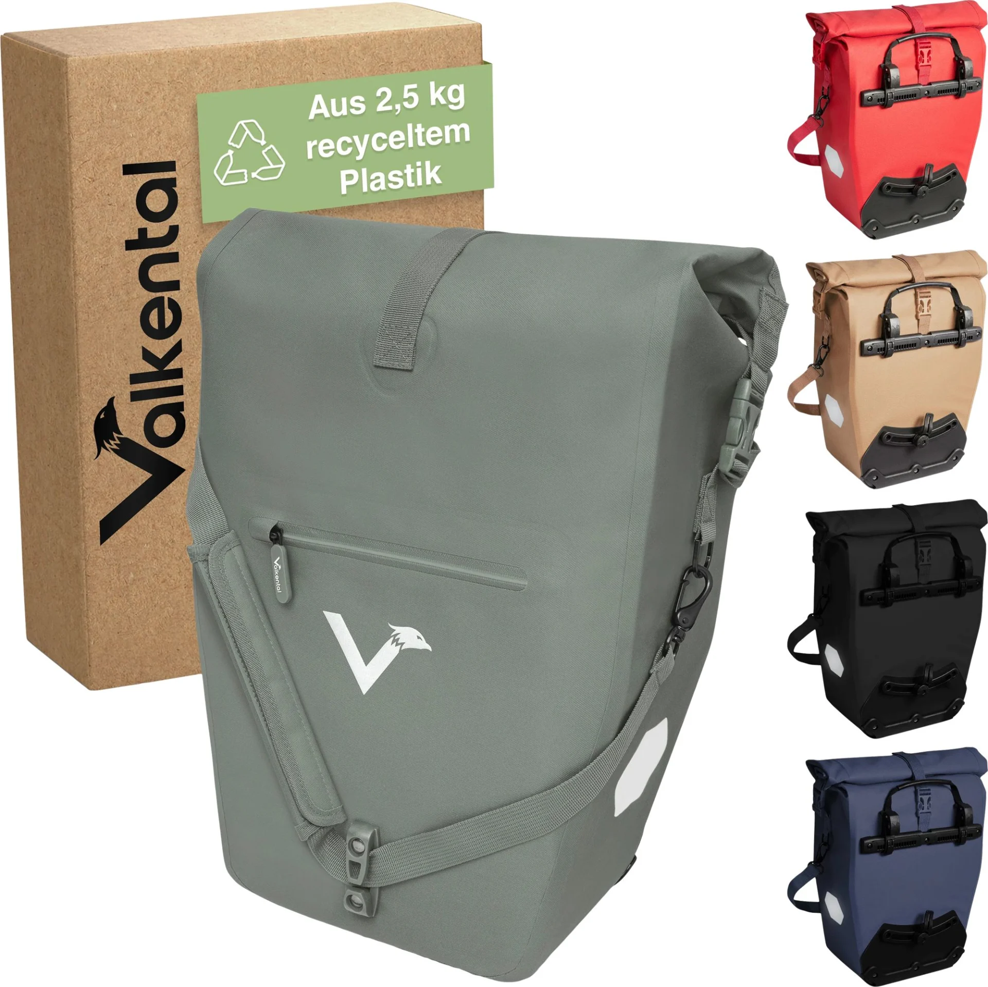 Valkental ValkOcean Gepäckträgertasche 28 Liter grün