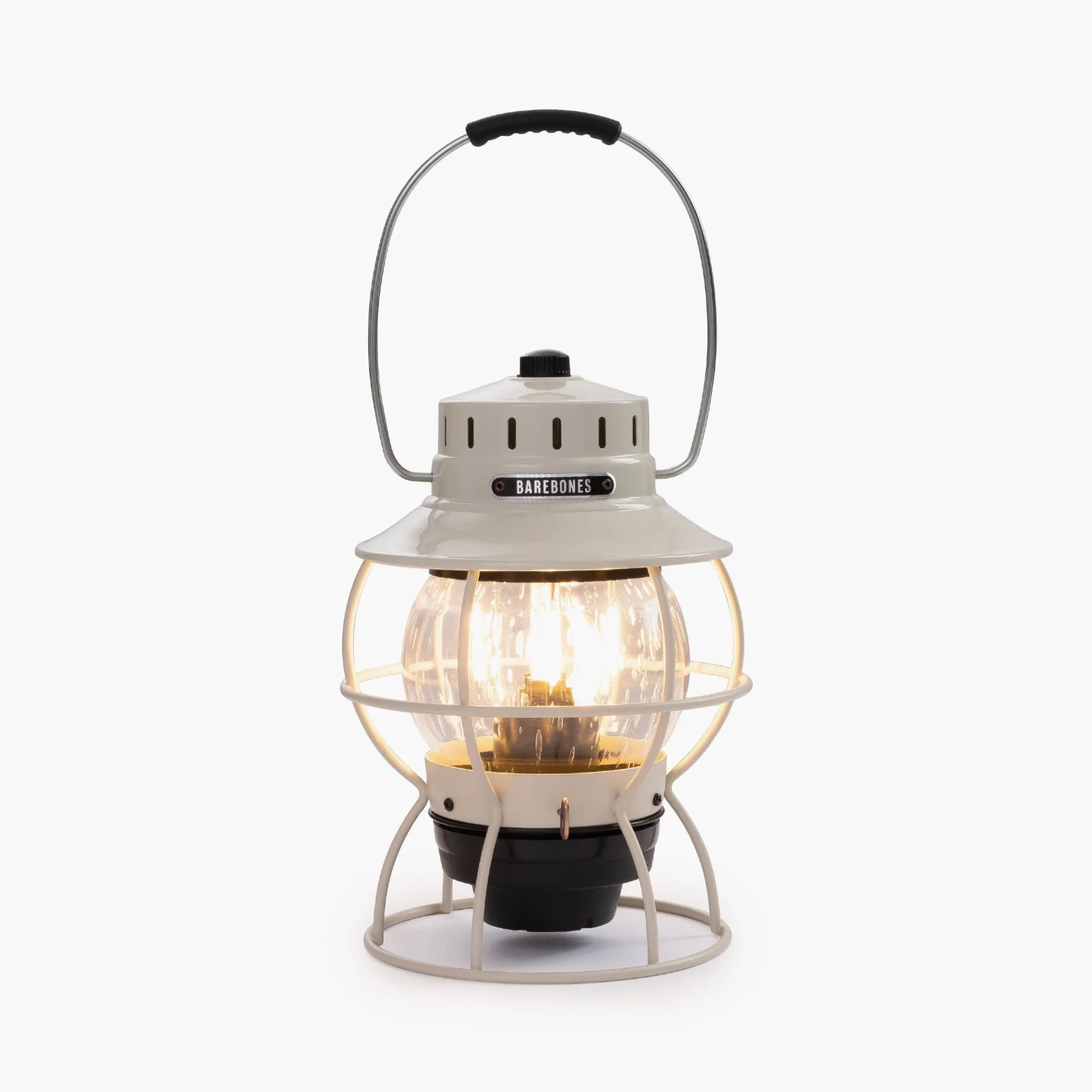 Barebones Railroad Lantern vintage white