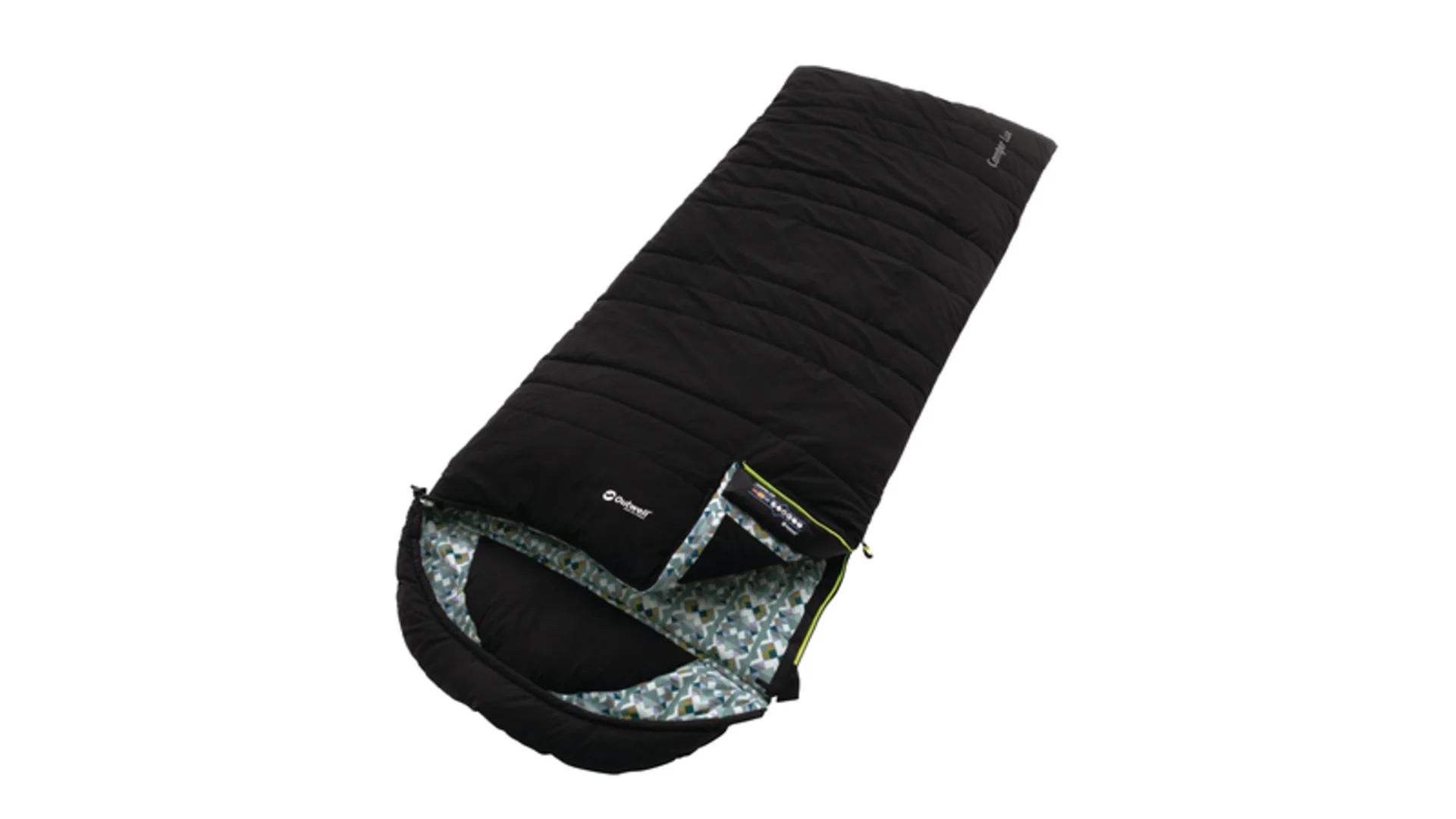 Deckenschlafsack Camper Lux, schwarz/innen gemuste