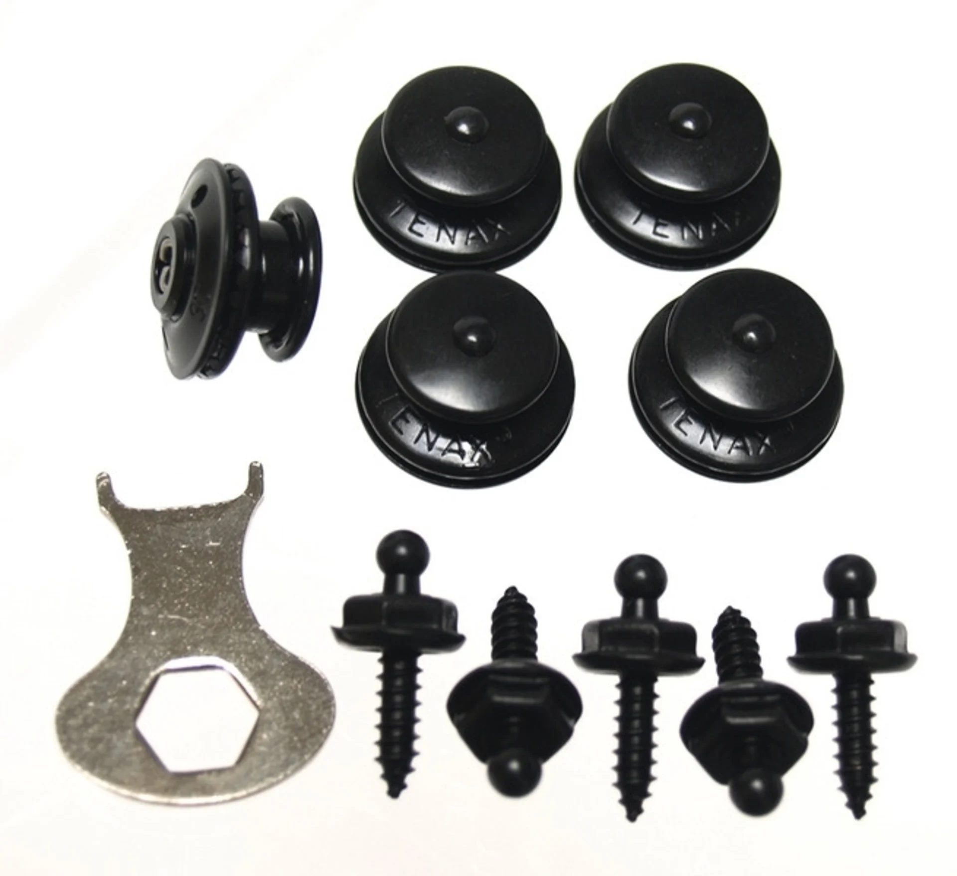 Boutons-pression noirs avec gros bouton de tirage