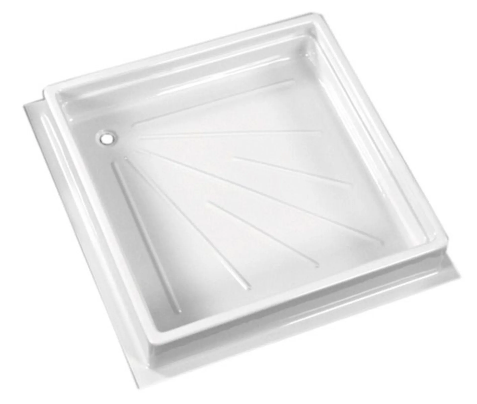 Weisse Duschwanne aus ABS, 680x680x102 mm
