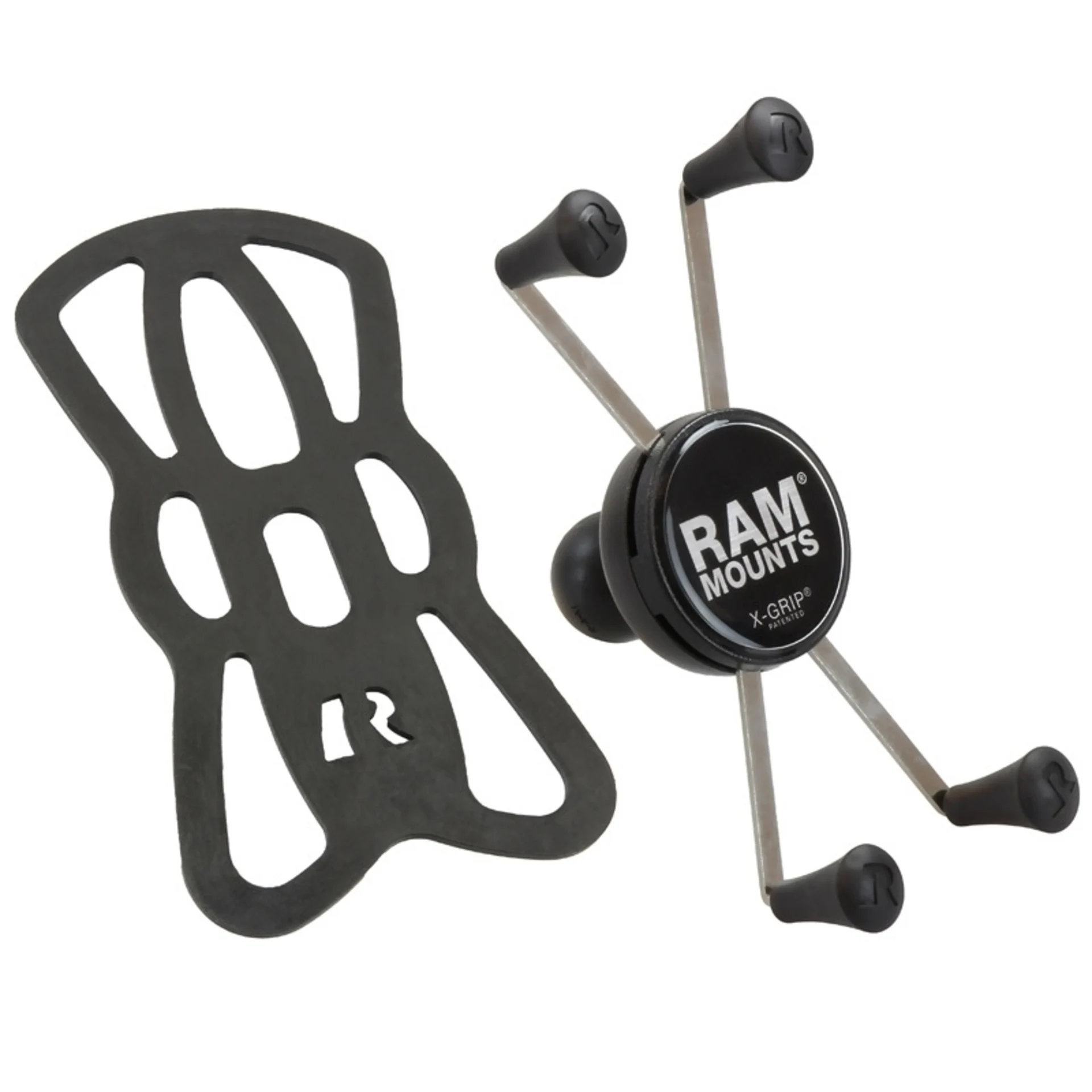 RAM Mounts X-Grip-Halteklammer ab 6“, B-Kugel (1“) mit Gummilasche zur sicheren Befestigung, ab 6“