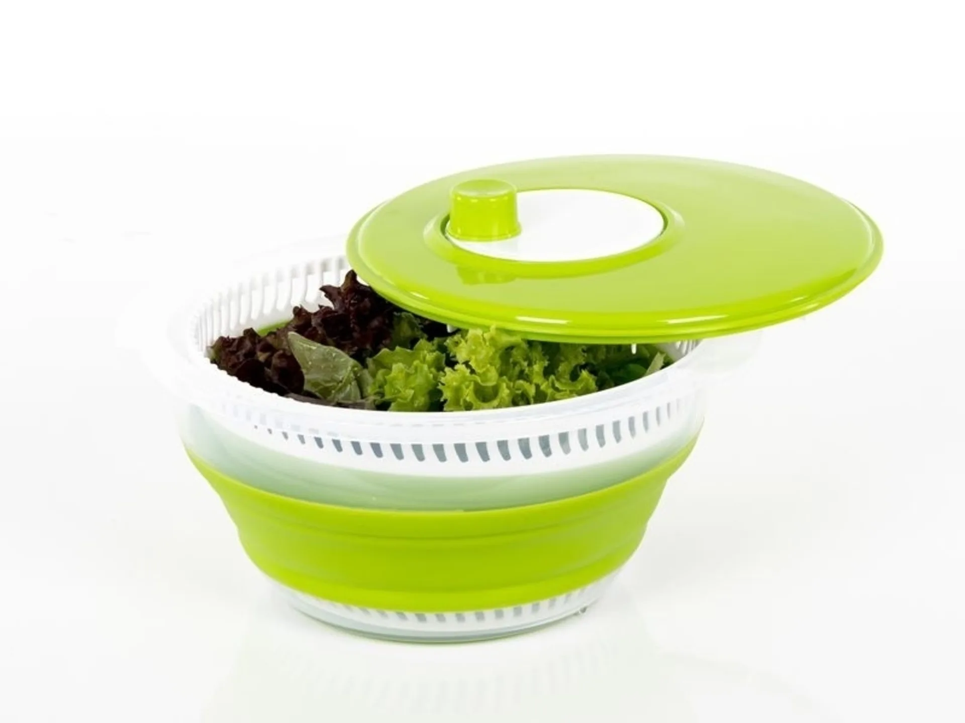 Faltbare Salatschleuder mit Deckel, Sieb und Schüssel von Camp4